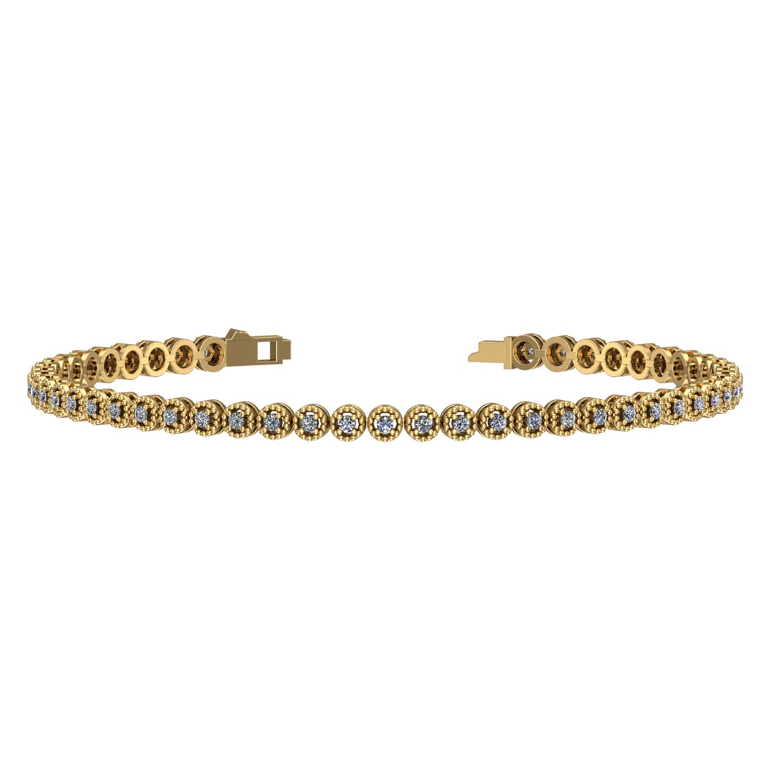 0.75 Ctw VS/SI1 Diamond Prong Set 14k Yellow Gold Bracelet: Total Daimond Weight :-0.75 Ctw Color : G-H Clarity : VS/SI1 Setting : Prong Metal Weight : Approx 8.50 gram 14k Yellow Gold Bracelet (ALL DIAMOND ARE LAB GROWN ) TD166-1.5-1CB #3SS96449v15