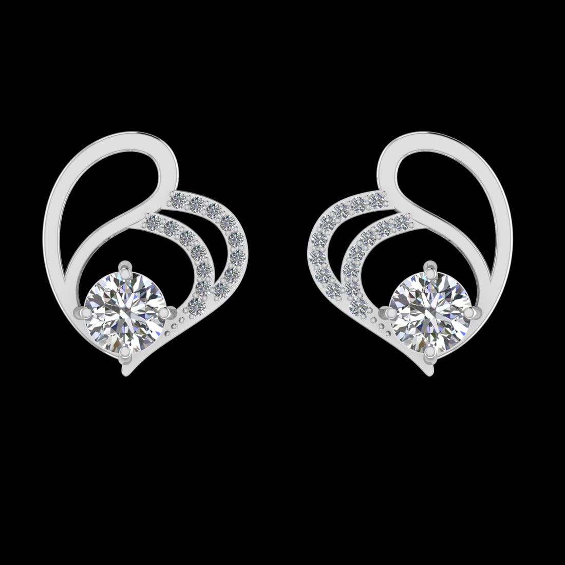 2.99 Ctw SI1/SI2 Diamond 10k white Gold Earrings (ALL DIAMOND ARE LAB GROWN: Center Daimond Weight :-2.60 Ctw ( Round Cut) Color : J-K Clarity : SI1/SI2 Side Diamond Weight Of Ctw 0.39 Ctw Color : J-K Clarity : SI1/SI2 Daimond Setting : Prong Metal Weight : Approx 6.06 gram 10