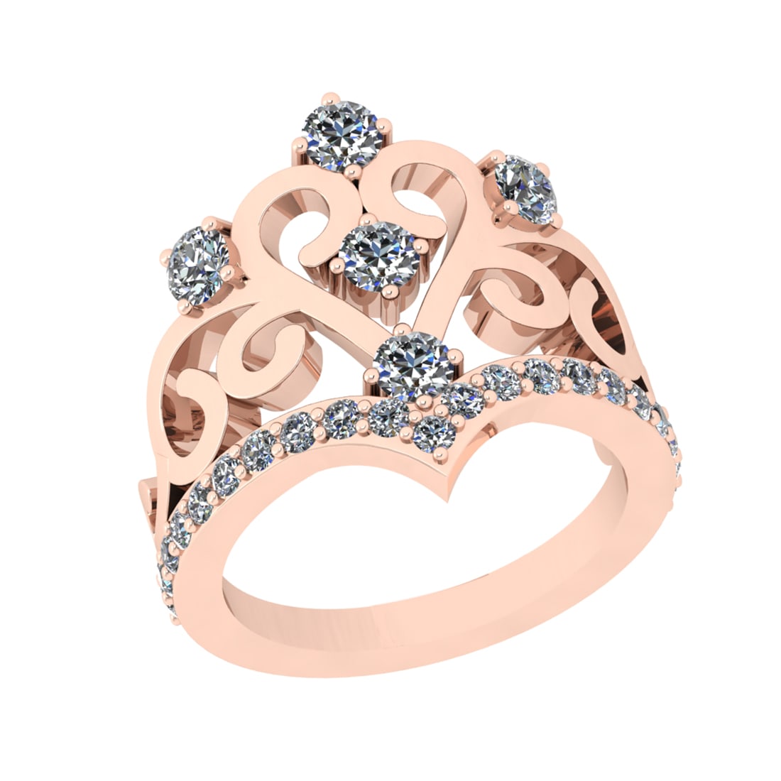 1.09 Ctw SI2/SI1 Diamond Prong Set 14k Rose Gold Engagement Ring: Total Daimond Weight :-1.09 Ctw Color : G-H Clarity : SI2/SI1 Setting : Prong Metal Weight : Approx 6.06 gram 14k Rose Gold Engagement Ring Current Ring Size 6 (ALL DIAMOND ARE LAB GROWN ) #3SS96771v1