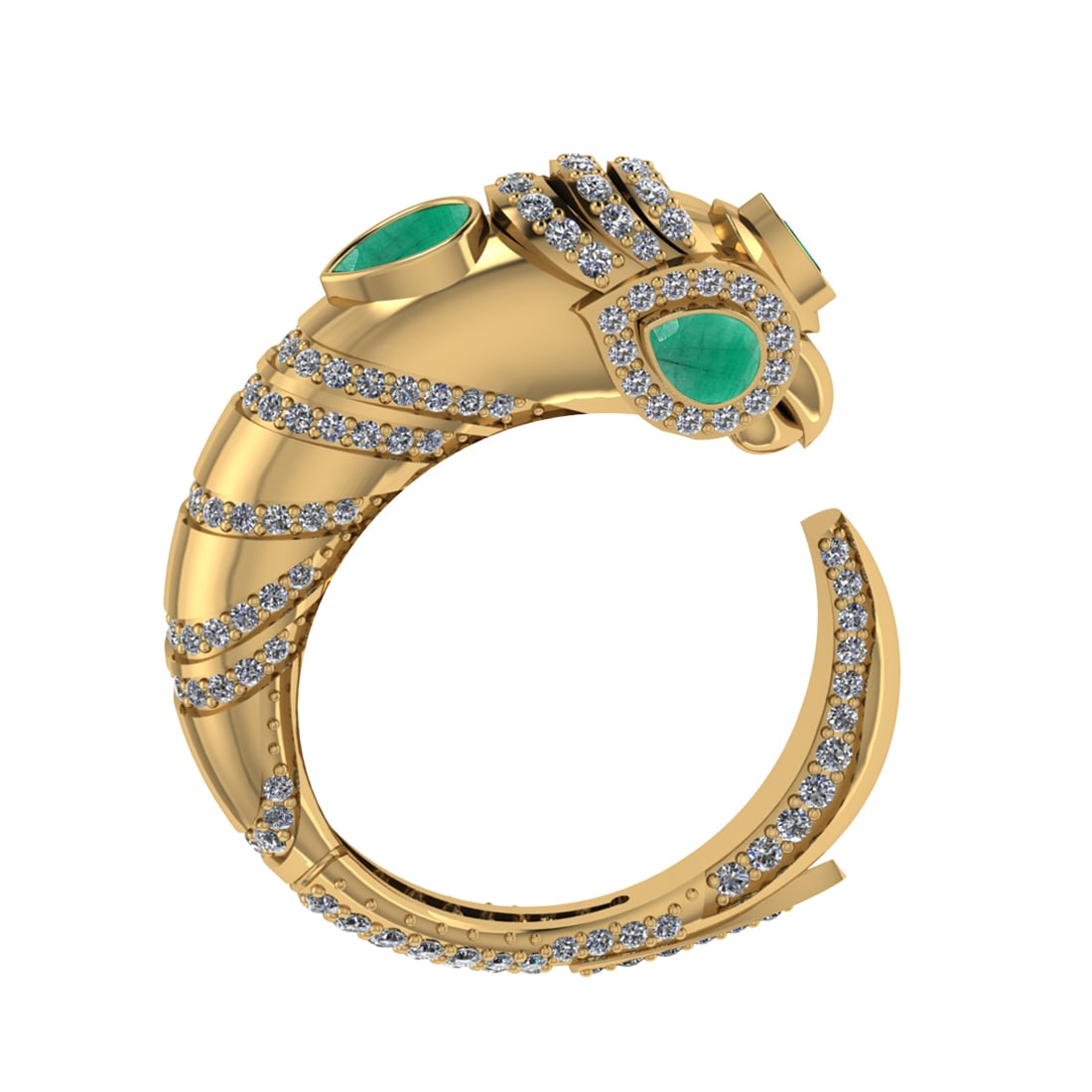 1.82 Ctw VS/SI1 Emerald and Diamond 14K Yellow Gold Engagement Ring ALL DIA: Center Stone Weight 0.83Ctw (Pear cut) Color :- Emerald Center Stone Setting : Prong Side Diamond Weight Of Ctw0.99 Ctw Color : J-K Clarity : VS/SI1 Stone Setting : Prong Metal Weight : Approx10.73gra