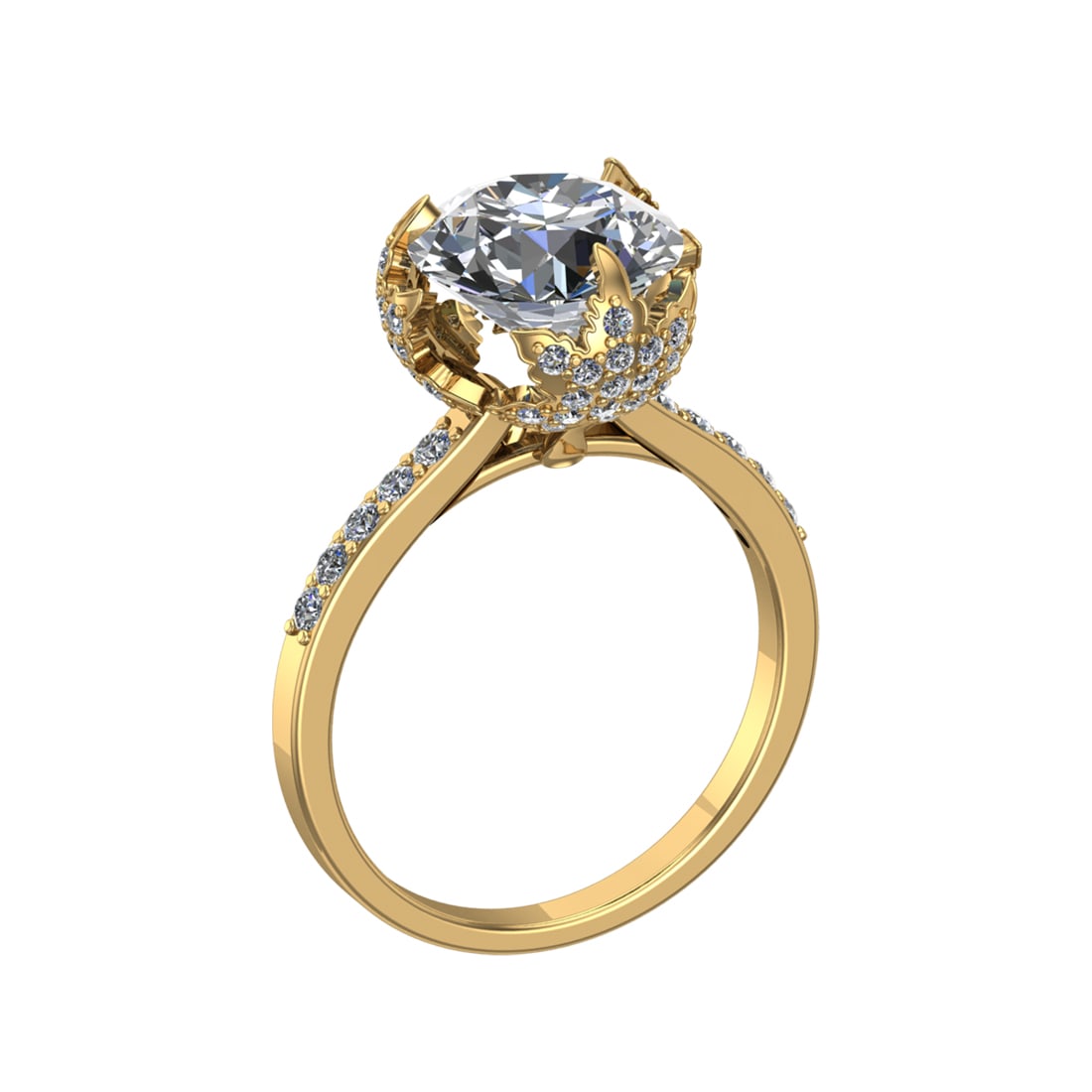 3.10 Ctw VS/SI1 Diamond 14K Yellow Gold Engagement Ring (ALL DIAMOND ARE LA (1 of 1)