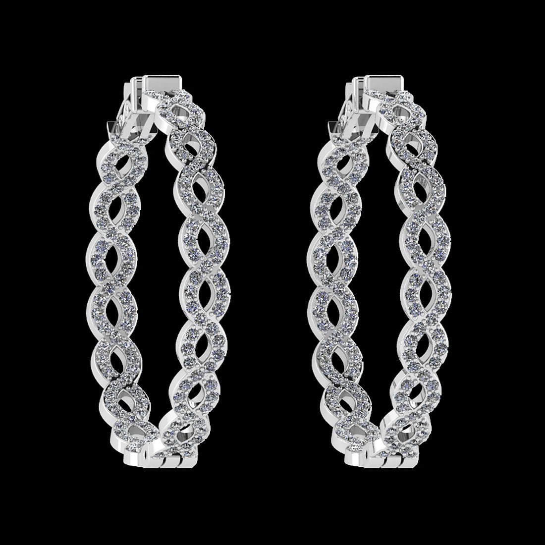 1.88 Ctw VS/SI1 Diamond 14K White Gold Hoop Earrings (ALL DIAMOND ARE LAB G: Center Diamond Weight : 1.88 Ctw (Round Cut) Center Diamond Color :- J-K Center Clarity : VS/SI1 Stone Setting : Prong 14K White Gold Hoop Earrings (ALL DIAMOND ARE LAB GROWN ) Size:-1.39Inch (ALL DIA