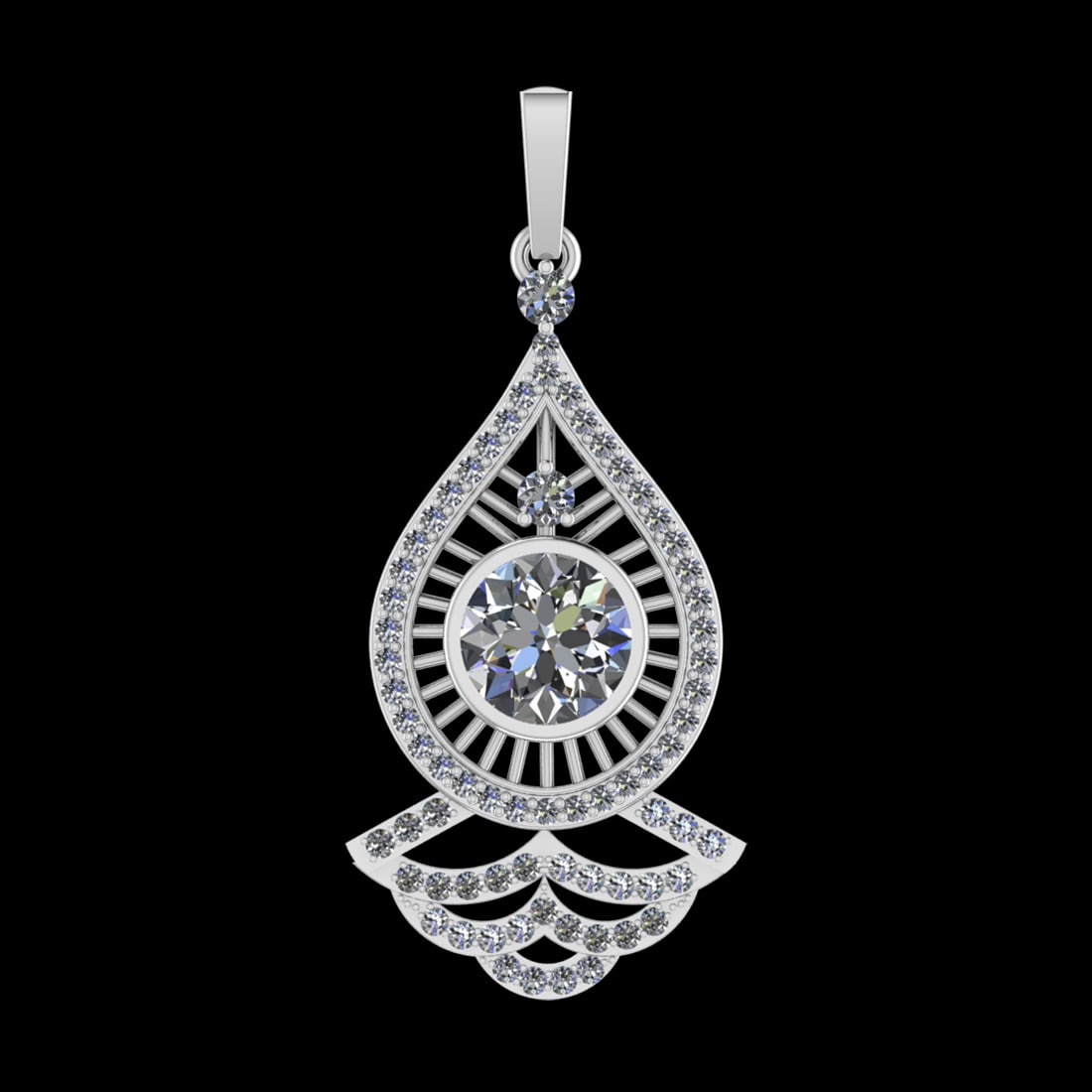 2.76 CtwVS/SI1 Diamond 10k white Gold Pendant (ALL DIAMOND ARE LAB GROWN ): Center Daimond Weight :-2.00 Ctw ( Round Cut) Color : j-k Clarity : VS/SI1 Side Diamond Weight Of Ctw 0.76 Ctw Color : j-k Clarity : VS/SI1 Daimond Setting : Prong Metal Weight : Approx 6.06 gram 10k