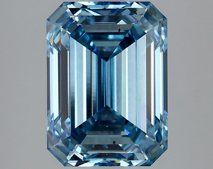 3.15ct Emerald Cut Lab Grown Diamond: IGI CertifiedEmeraldCut Loose Diamond (LAB GROWN) - Weight:3.15 ctw; Color: Fancy Vivid Blue; Clarity: VS2 #3SS98775v15
