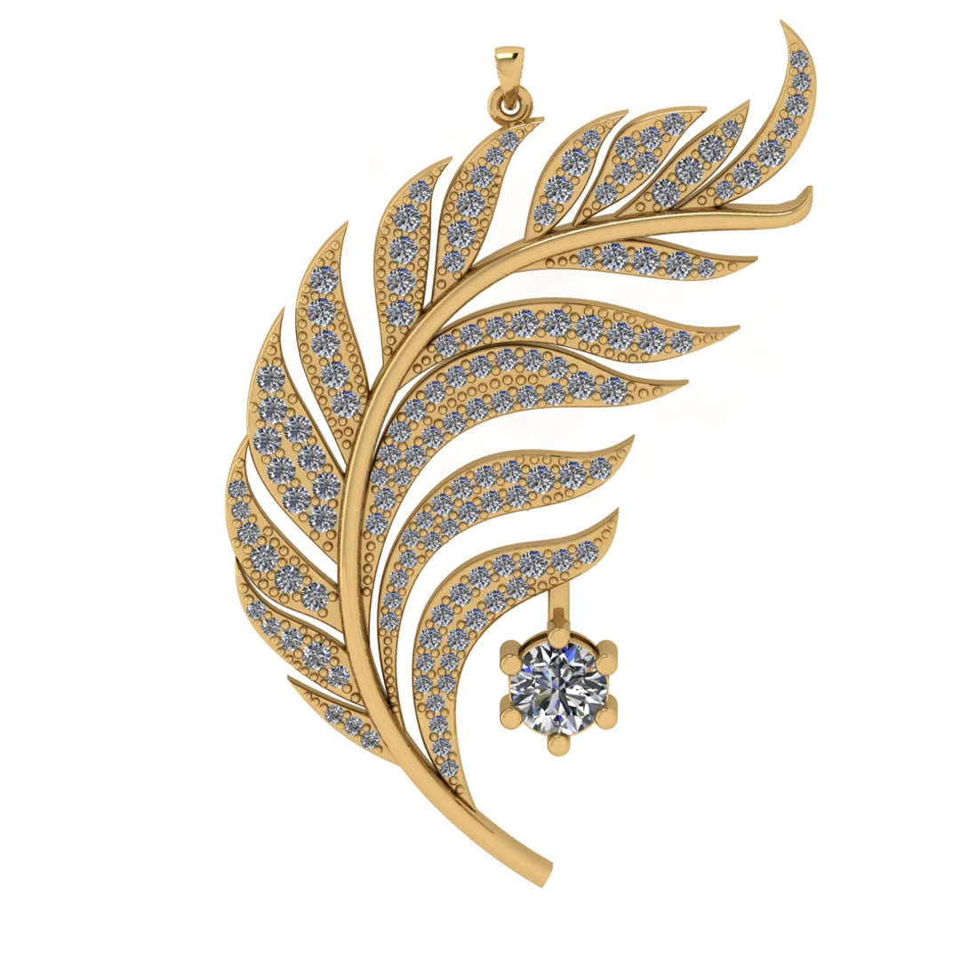 1.25 Ctw VS/SI1 Diamond 14k Yellow Gold Pendant (ALL DIAMOND ARE LAB GROWN (1 of 1)