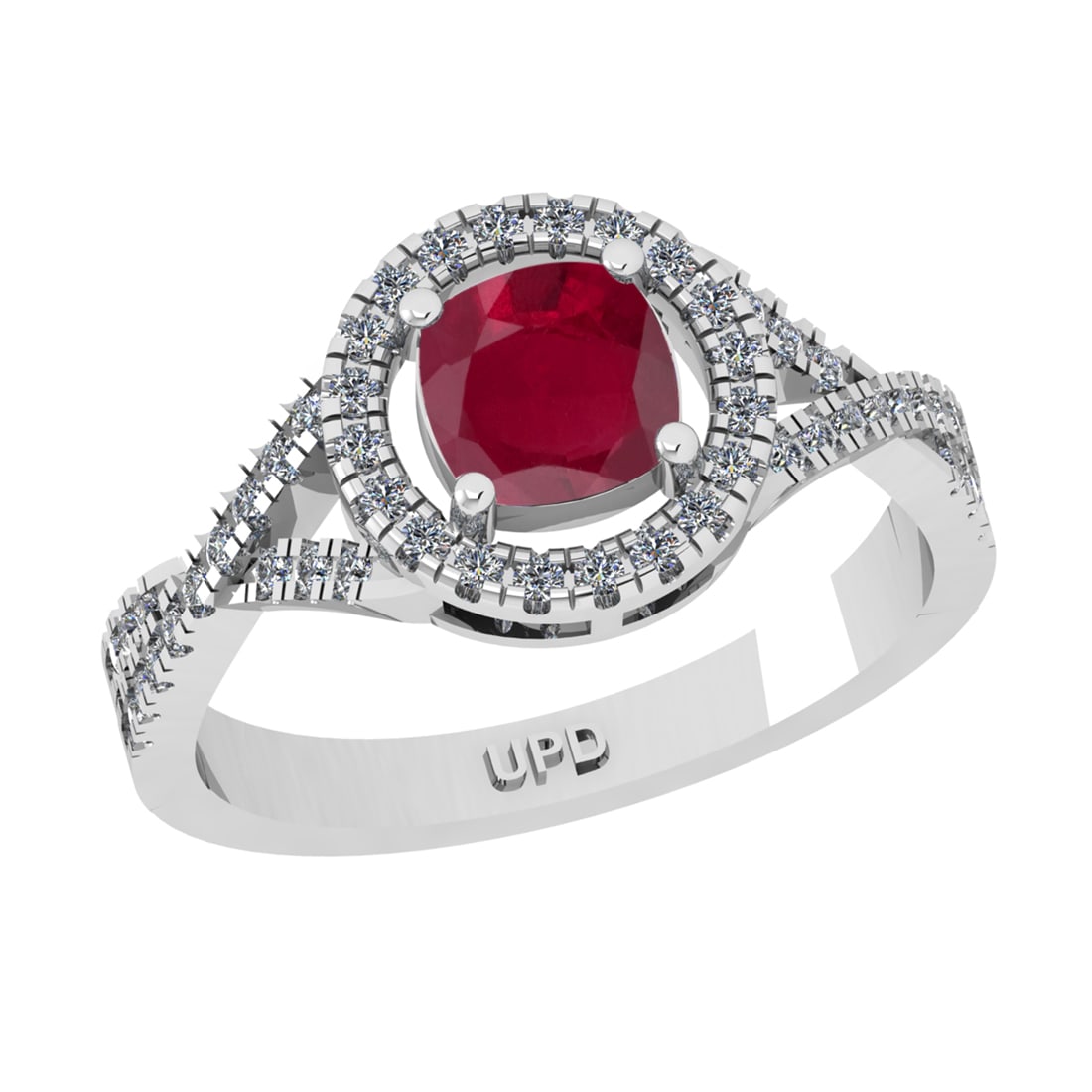 1.65 Ctw VS/SI1 Ruby and Diamond 14k white Gold Engagement Ring (ALL DIAMON: Center Stone Weight :-1.25 Ctw ( Cushion Cut) Center Stone Color :-Ruby Center Stone Setting : Prong Side Diamond Weight Of Ctw :- 0.40 Ctw Color : J-K Clarity : VS/SI1 Daimond Setting : Prong Metal W