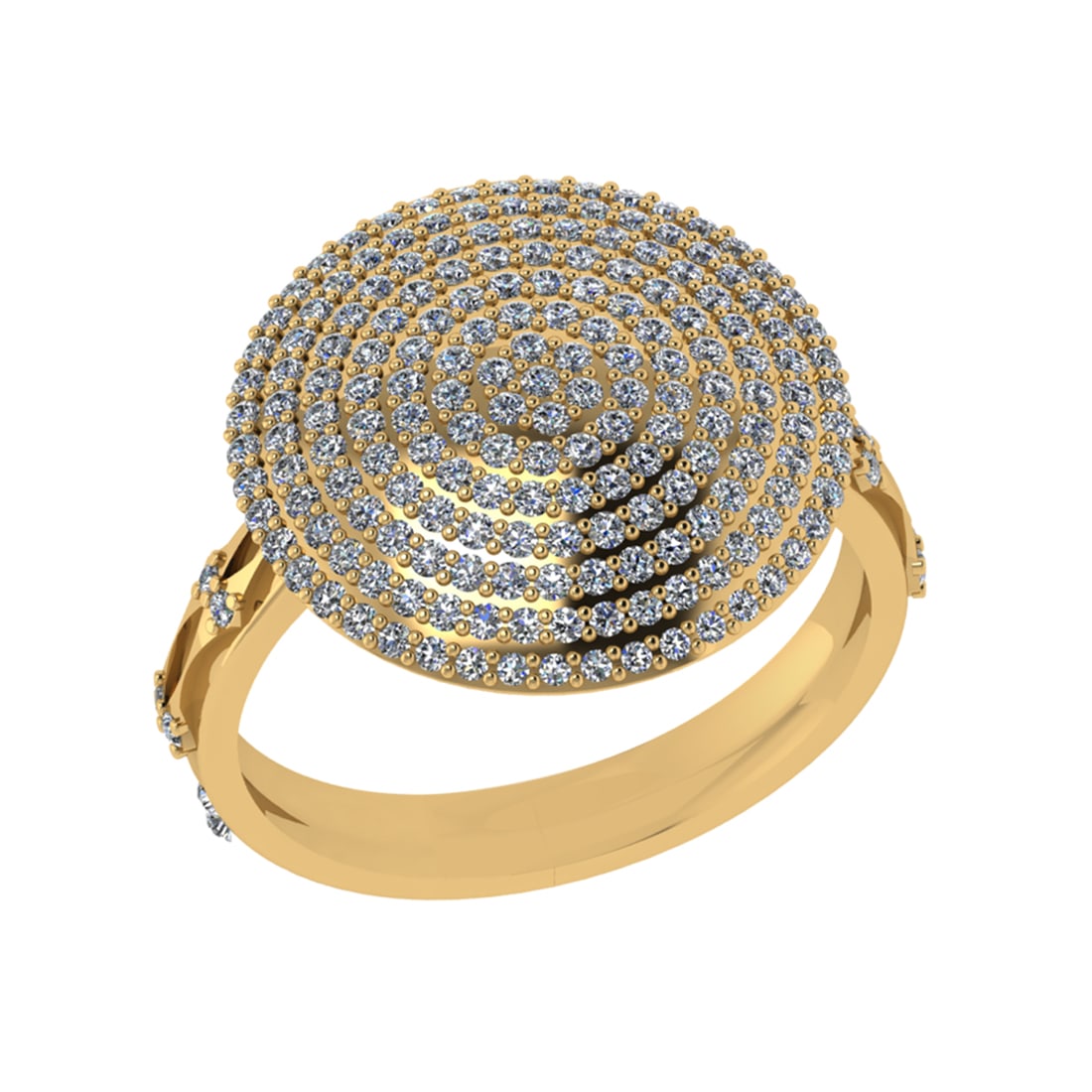 0.96 Ctw SI2/SI1 Diamond 14k Yellow Gold Engagement Ring (ALL DIAMOND ARE L (1 of 2)