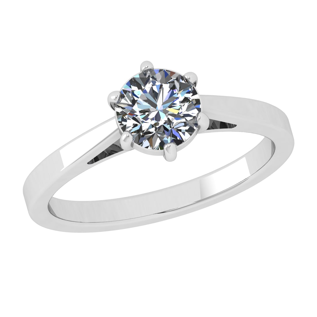 0.84 Ctw VS/SI1 Diamond 14k white Gold Solitaire Ring (ALL DIAMOND ARE LAB (1 of 2)