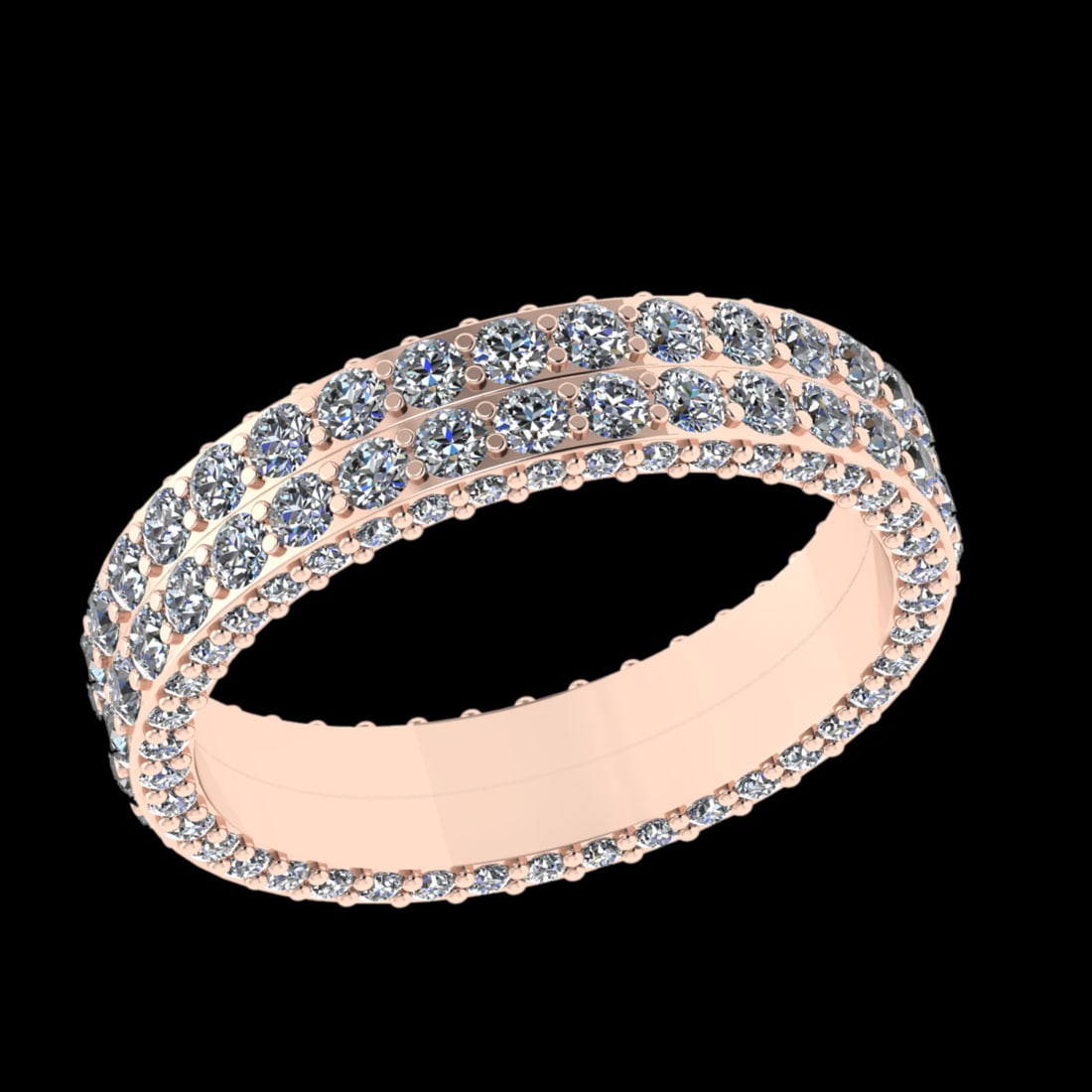 2.27 Ctw VS/SI1 Diamond Prong Set 10K Rose Gold Eternity Band Ring (ALL DIA: Total Diamond Weight :-2.27 Ctw (Round cut) Color :- J-K Clarity : VS/SI1 Setting : Prong Metal Weight : Approx 4.35gram 10K Rose Gold Eternity Band Ring Current Ring Size-6 (ALL DIAMOND ARE LAB GROWN