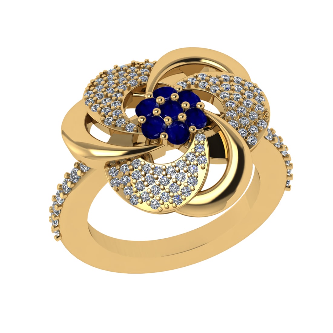 0.90 Ctw VS/SI1 Blue Sapphire and Diamond 14k Yellow Gold Engagement Ring (: Center Stone Weight :-0.27 Ctw ( Round Cut) Center Stone Color :-Blue Sapphire Center Stone Setting : Prong Side Diamond Weight Of Ctw :- 0.63 Ctw Color : J-K Clarity : VS/SI1 Daimond Setting : Prong