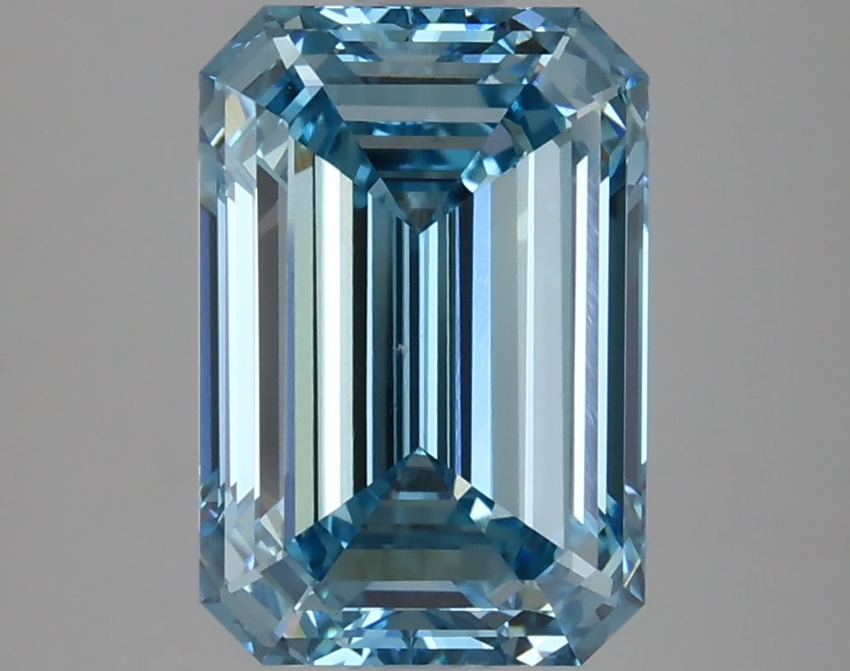 3.86ct Emerald Cut Lab Grown Diamond: IGI CertifiedEmeraldCut Loose Diamond (LAB GROWN) - Weight:3.86 ctw; Color: Fancy Vivid Blue; Clarity: VS2 #3SS98776v15