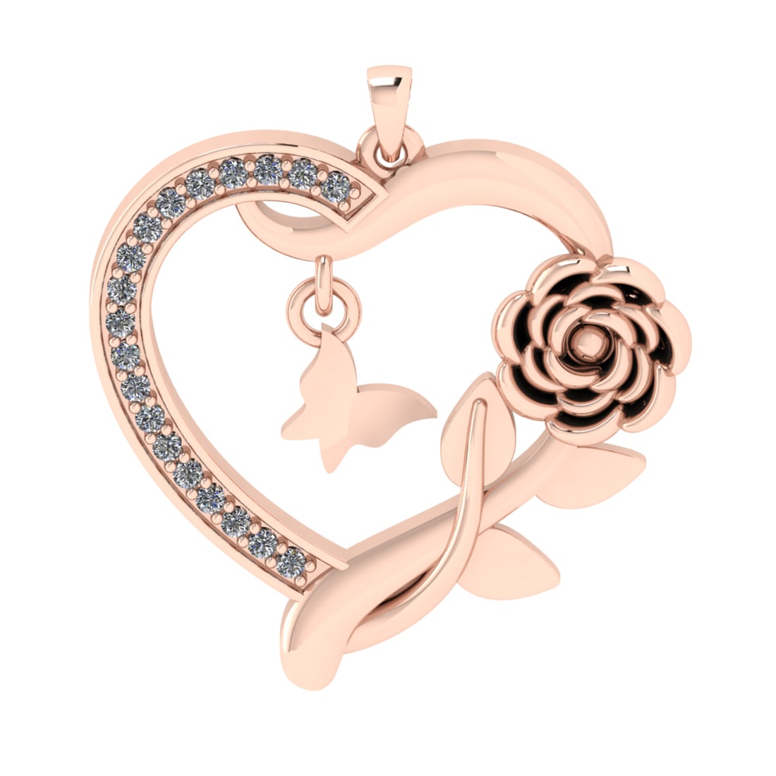 0.25 Ctw VS/SI1 Diamond 14k Rose Gold Pendant (ALL DIAMOND ARE LAB GROWN ): Total Daimond Weight :-0.25 Ctw Color : J-K Clarity : VS/SI1 Setting : Prong Metal Weight : Approx 3.90 gram 14k Rose Gold Pendant (ALL DIAMOND ARE LAB GROWN ) #3SS65088v15