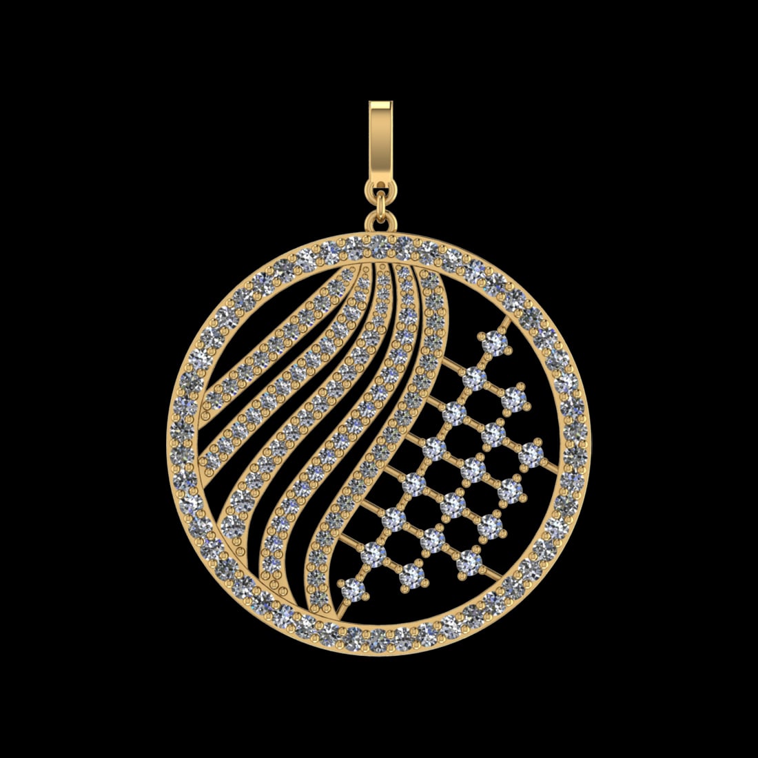 3.44 Ctw VS/SI1 Diamond Prong Set 10k Yellow Gold Pendant (ALL DIAMOND ARE: Total Daimond Weight :-3.44 Ctw Color : J-K Clarity : VS/SI1 Setting : Prong Metal Weight : Approx 29.96 gram 10k Yellow Gold Pendant (ALL DIAMOND ARE LAB GROWN ) #3SS98604v15