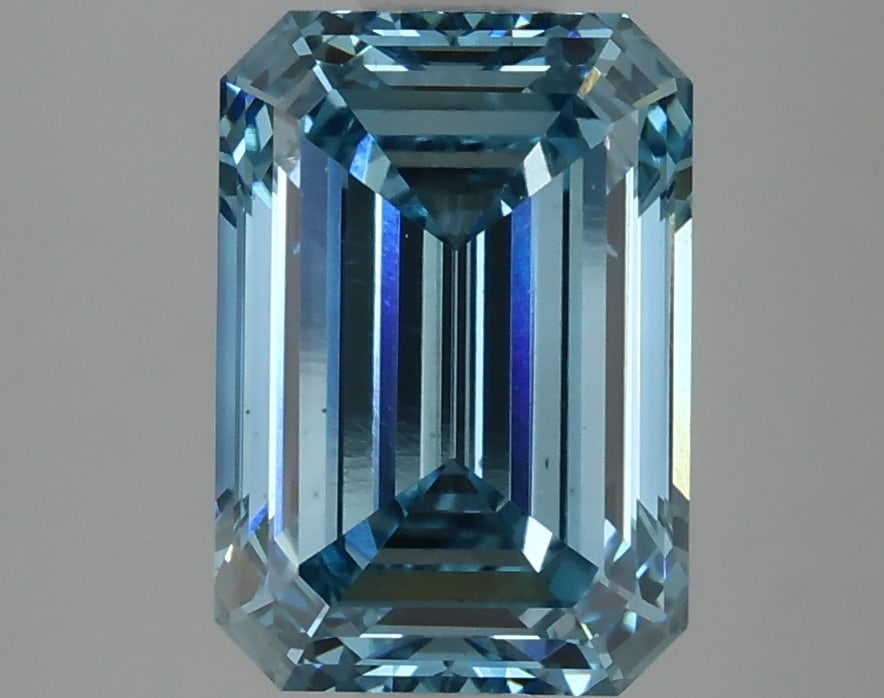 3.26ct Emerald Cut Lab Grown Diamond: IGI CertifiedEmeraldCut Loose Diamond (LAB GROWN) - Weight:3.26 ctw; Color: Fancy Intense Blue; Clarity: VS1 #3SS98748v15