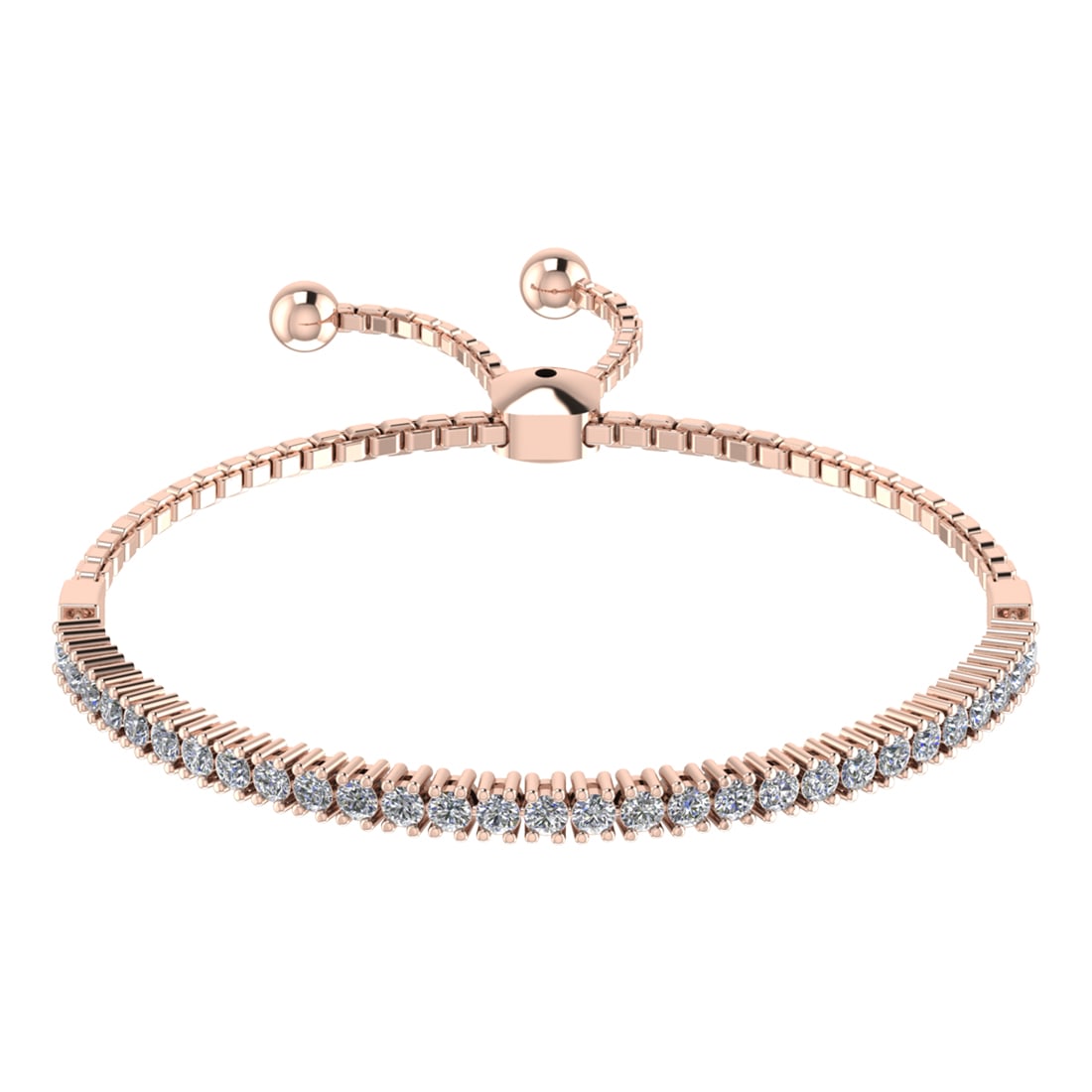 0.33 Ctw SI2/SI1 Diamond Prong Set 14k Rose Gold Tennis Slide Bracelet: Total Daimond Weight :-0.33 Ctw Color : G-H Clarity : SI2/SI1 Setting : Prong Metal Weight : Approx 5.60 gram 14k Rose Gold Tennis Slide Bracelet (ALL DIAMOND ARE LAB GROWN ) MJ3413SB #3SS96417v15