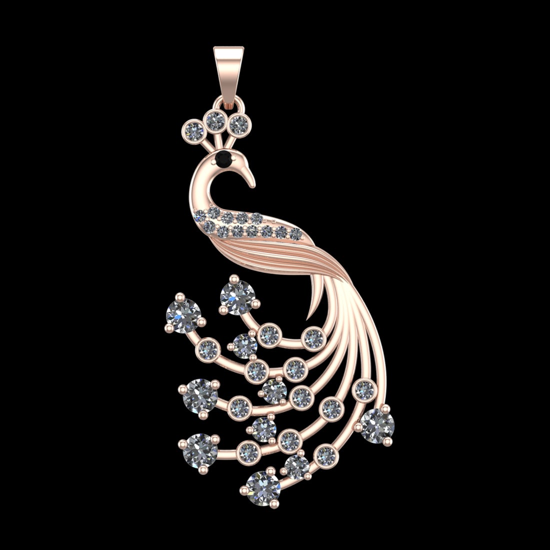 3.67 Ctw VS/SI1 Treated fancy black diamond Prong Set 18k Rose Gold Pendant: Eye Stone Weight :- 0.02 ctw Eye Stone Color :- Treated fancy black diamond Total Daimond Weight :-4.65 Ctw Color : G-H Clarity : VS/SI1 Setting : Prong Metal Weight : Approx 8.15 gram 18k Rose Gold