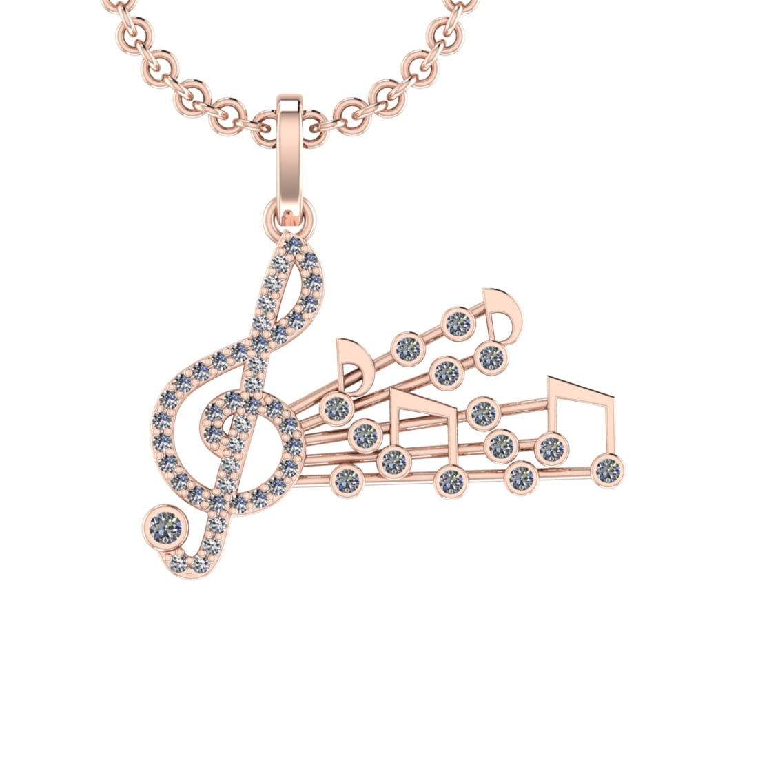 0.57 Ctw SI2/SI1 Diamond 14k Rose Gold musical instruments theme Pendant (A: Total Diamond Weight :-0.57 Ctw (Round cut) Color :- G-H Clarity : SI2/SI1 Setting : Prong Metal Weight : Approx 3.40gram 14k Rose Gold musical instruments theme Pendant (ALL DIAMOND ARE LAB GROWN) #3