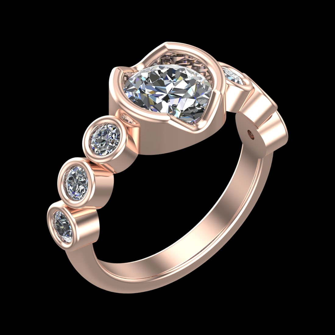 2.66 Ctw VS/SI1 Diamond 10k Rose Gold Engagement Ring (ALL DIAMOND ARE LAB: Center Daimond Weight :-2.00 Ctw ( Round Cut) Color : J-K Clarity : VS/SI1 Side Diamond Weight Of Ctw 0.66 Ctw Color : J-K Clarity : VS/SI1 Daimond Setting : Prong Metal Weight : Approx 6.36 gram 10k