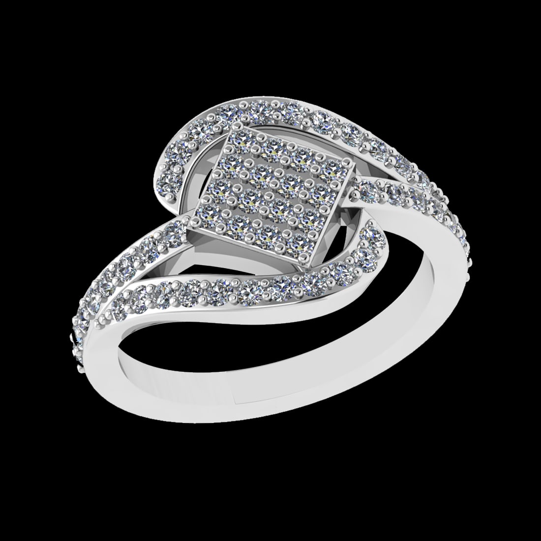 0.81 Ctw SI1/SI2Diamond Prong Set 10k white Gold Engagement Ring (1 of 2)