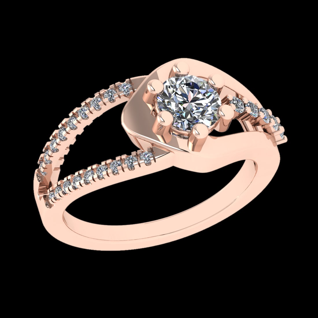 3.21 Ctw SI1/SI2 Diamond 10k Rose Gold Engagement Ring (ALL DIAMOND ARE LAB: Center Daimond Weight :-0.66 Ctw ( Round Cut) Color : J-K Clarity : SI1/SI2 Side Diamond Weight Of Ctw 0.21 Ctw Color : J-K Clarity : SI1/SI2 Daimond Setting : Prong Metal Weight : Approx 4.27 gram 10
