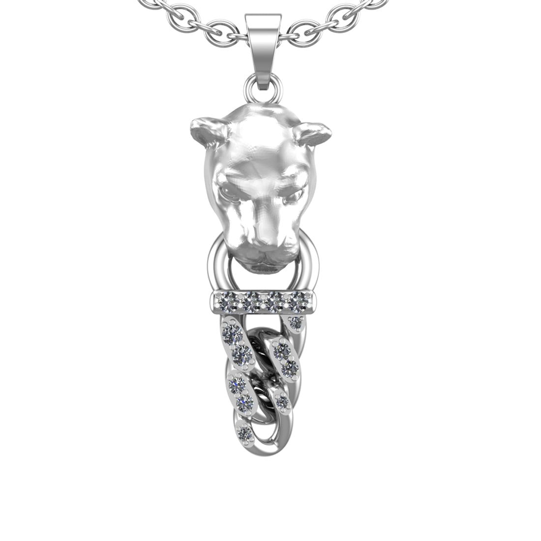 0.53 Ctw VS/SI1 Diamond Prong Set 14k white Gold Pandant (ALL DIAMOND ARE L (1 of 1)