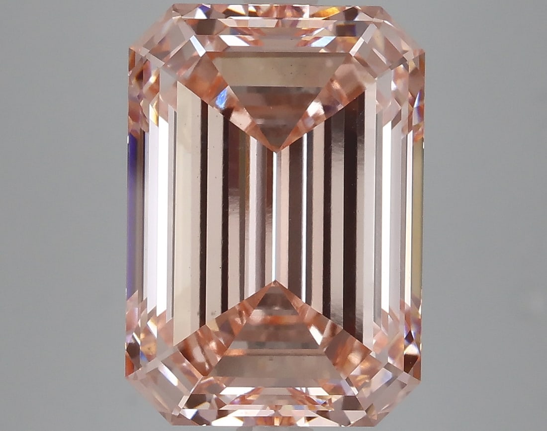 8.69ct Emerald Cut Lab Grown Diamond: IGI CertifiedEmeraldCut Loose Diamond (LAB GROWN) - Weight:8.69 ctw; Color: Fancy Intense Pink; Clarity: VS2 #3SS98765v15