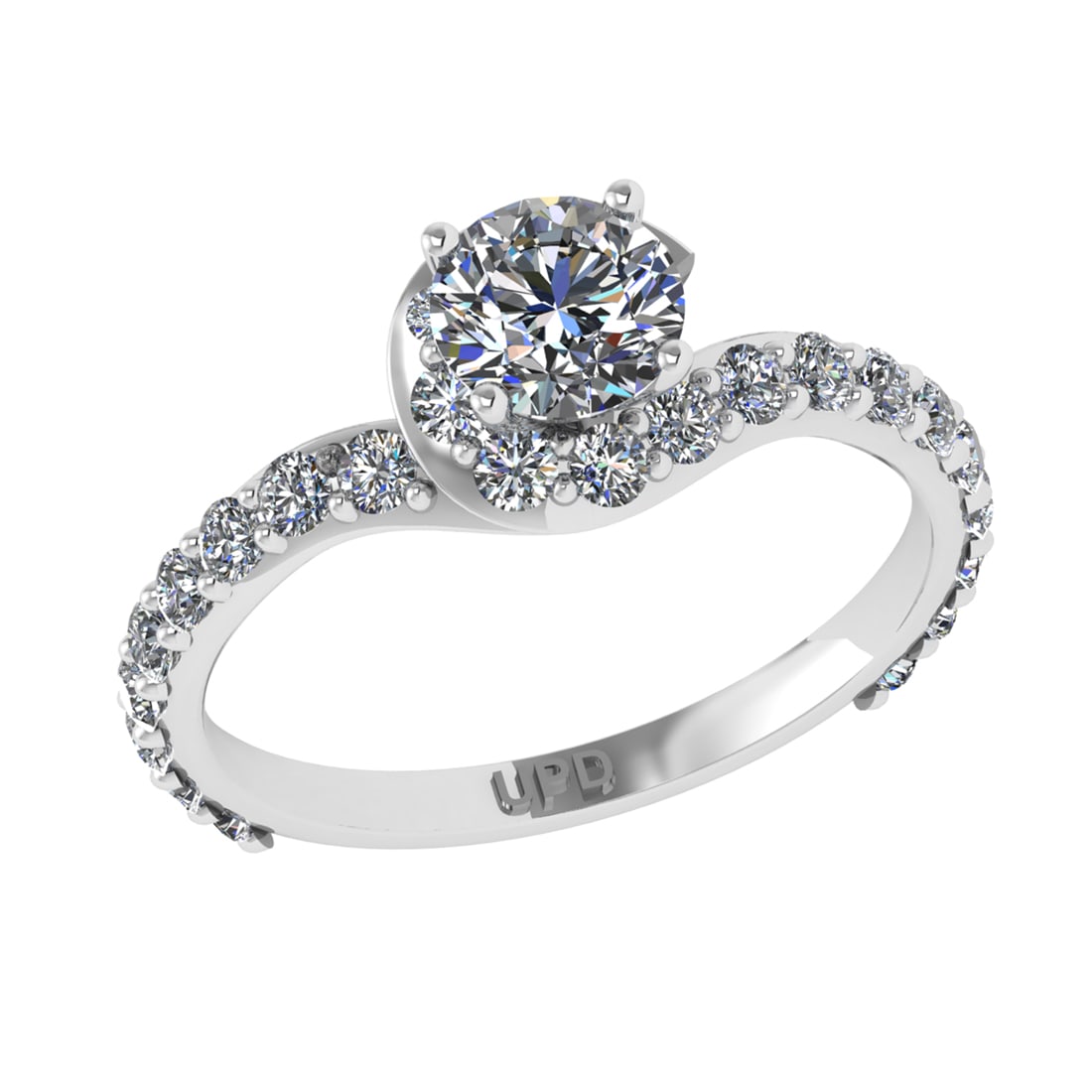 1.71 Ctw VS/SI1 Diamond 14k white Gold Hiden Halo Engagement Ring (ALL DIAM: Center Daimond Weight :-0.90 Ctw ( Round Cut) Color : G-H Clarity : VS/SI1 Side Diamond Weight Of Ctw 0.81 Ctw Ctw Color : G-H Clarity : VS/SI1 Daimond Setting : Prong Metal Weight : Approx 3.60 gram