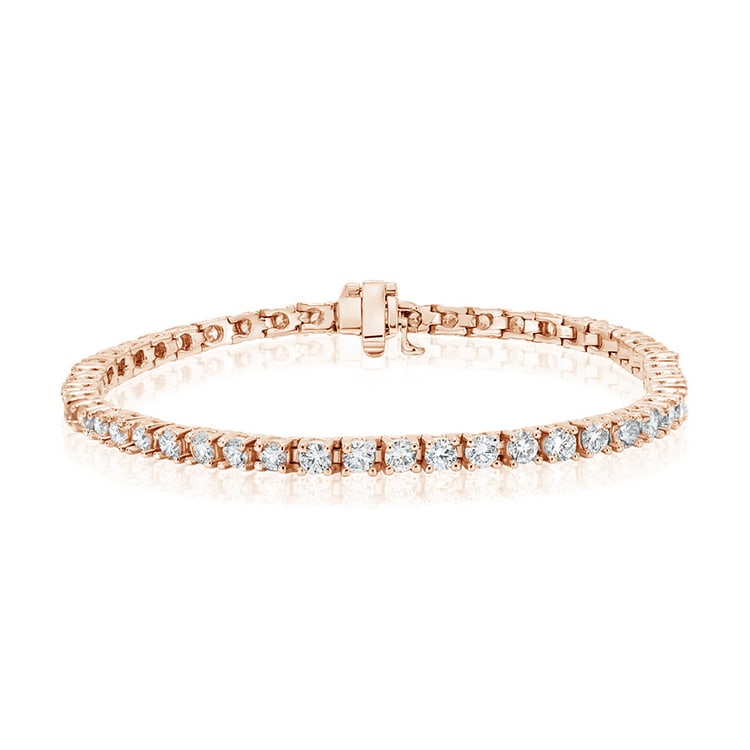9.32 ctw 14k Rose Gold 7 inch Basket 4 Prong Tennis Bracelet (LAB GROWN DIA: Shape: Round ;Metal Type: 14k Rose Gold ;Style: 7 inch Basket 4 Prong ;Color: F-G ;Clarity: SI (ALL DIAMOND ARE LAB GROWN ) ;Total Carat Weight: 9.32 #3SS98775v14