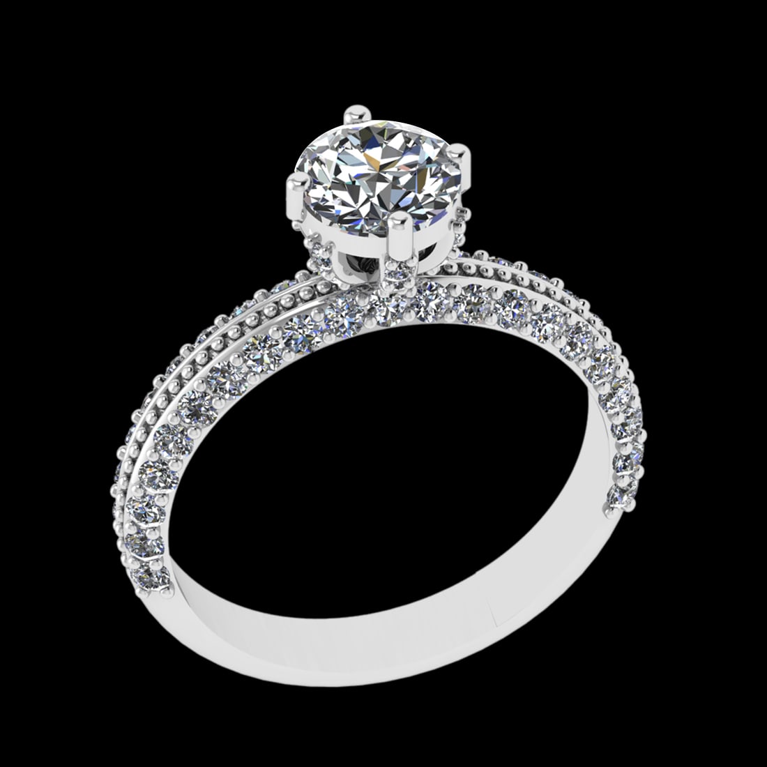 1.61 Ctw VS/SI1 Diamond 10k white Gold Engagement Ring (ALL DIAMOND ARE LAB: Center Daimond Weight :-0.84 Ctw ( Round Cut) Color : J-K Clarity : VS/SI1 Side Diamond Weight Of Ctw 0.77 Ctw Color : J-K Clarity : VS/SI1 Daimond Setting : Prong Metal Weight : Approx 3.86 gram 10k