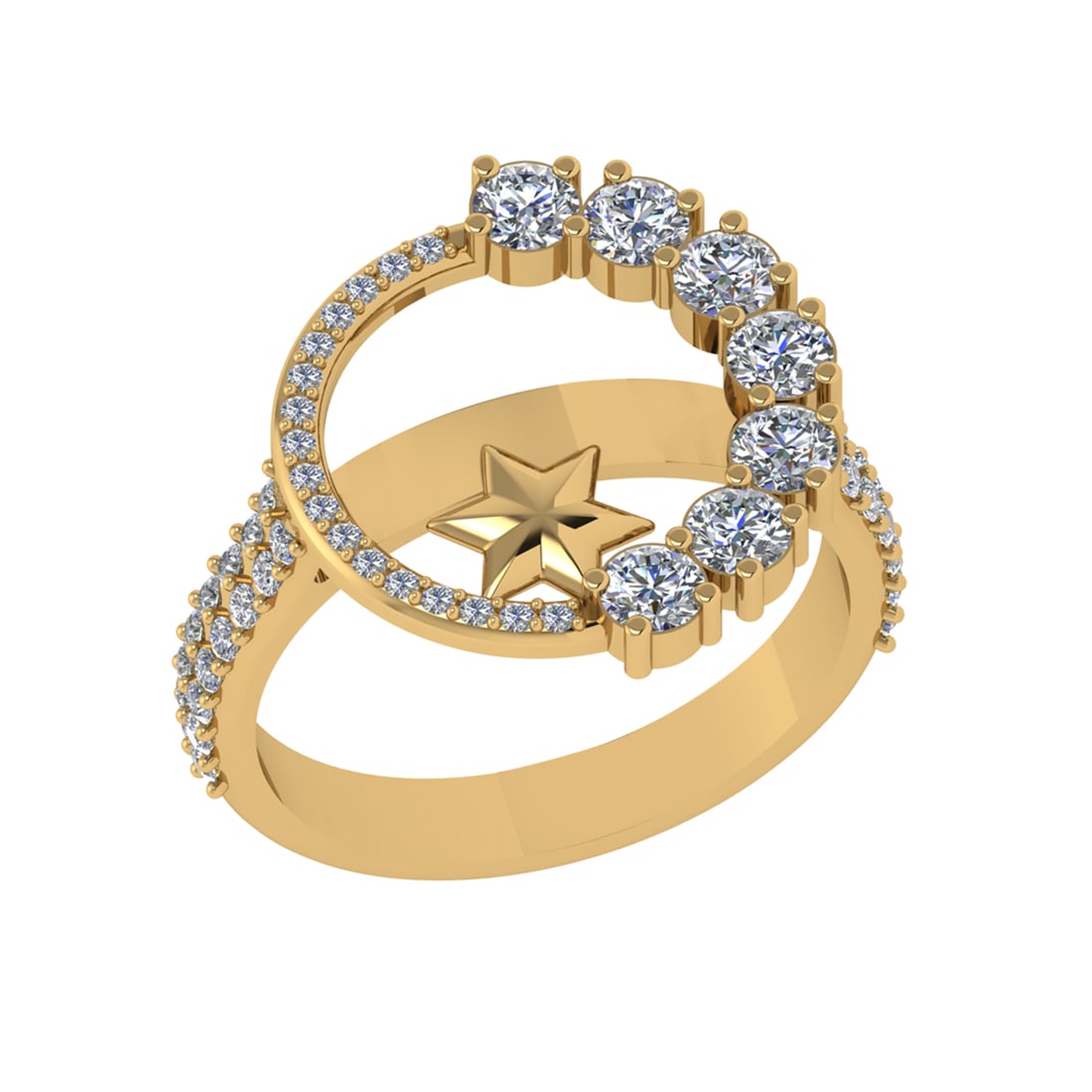 1.20 Ctw SI2/SI1 Diamond Prong Set 14k Yellow Gold Engagement Ring (1 of 2)