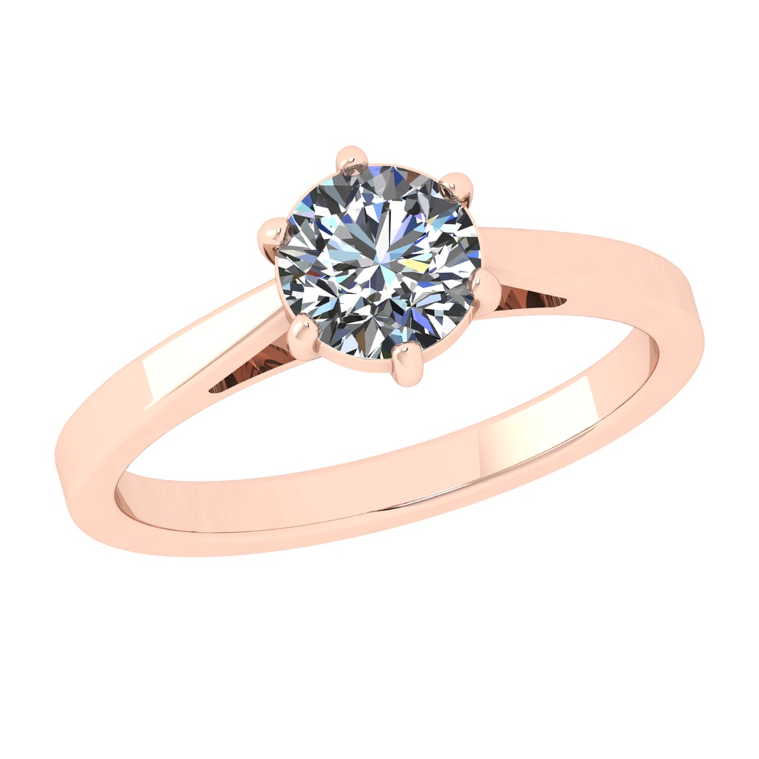 0.84 Ctw VS/SI1 Diamond 14k Rose Gold Solitaire Ring (ALL DIAMOND ARE LAB G (1 of 2)