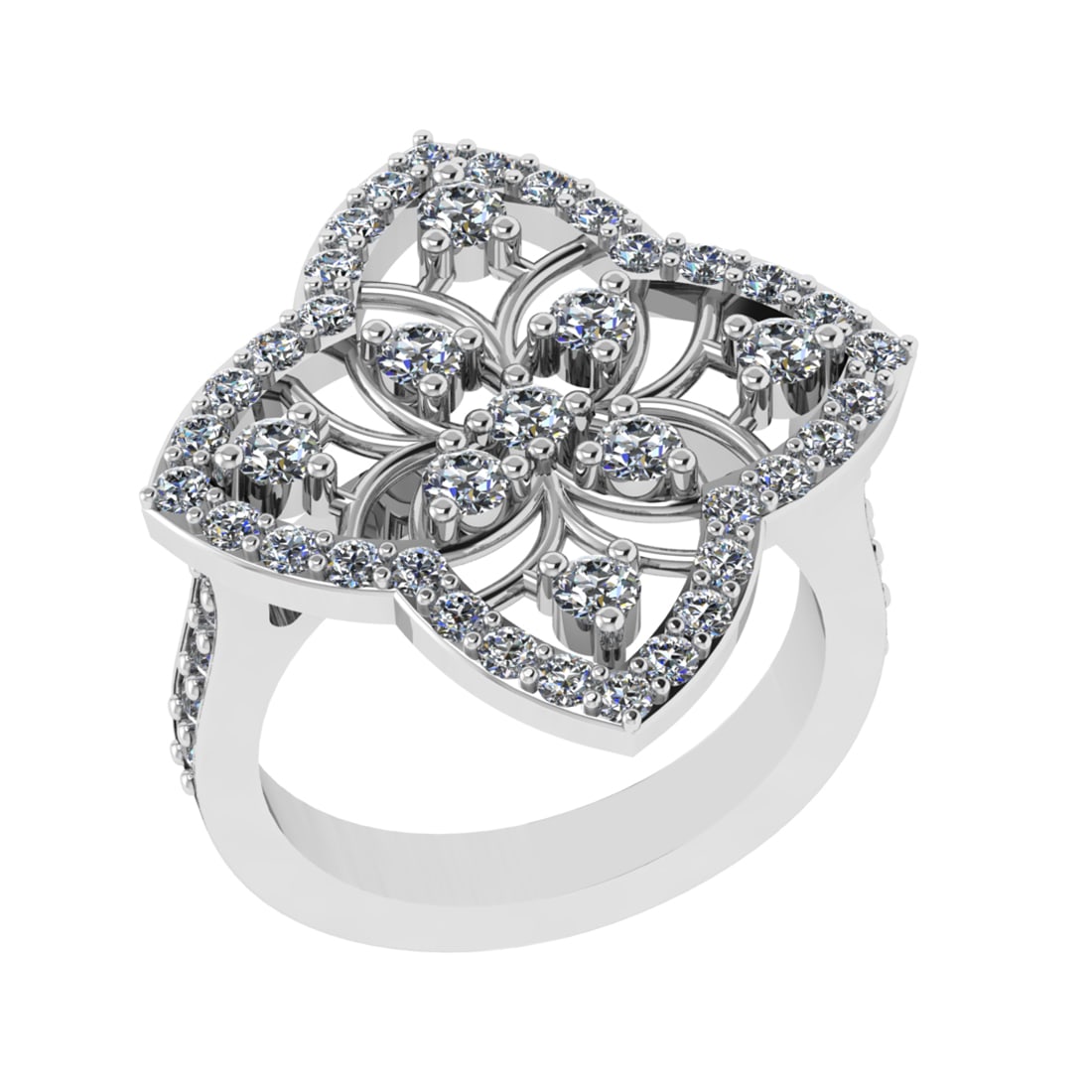 1.50 Ctw SI2/SI1 Diamond Prong Set 14k white Gold Engagement Ring (ALL DIAM (1 of 2)