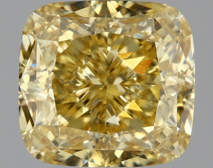 2.1ct Cushion Square Cut Lab Grown Diamond: IGI CertifiedCushion SquareCut Loose Diamond (LAB GROWN) - Weight:2.1 ctw; Color: Fancy Intense Yellow; Clarity: VS1 #3SS99142v15