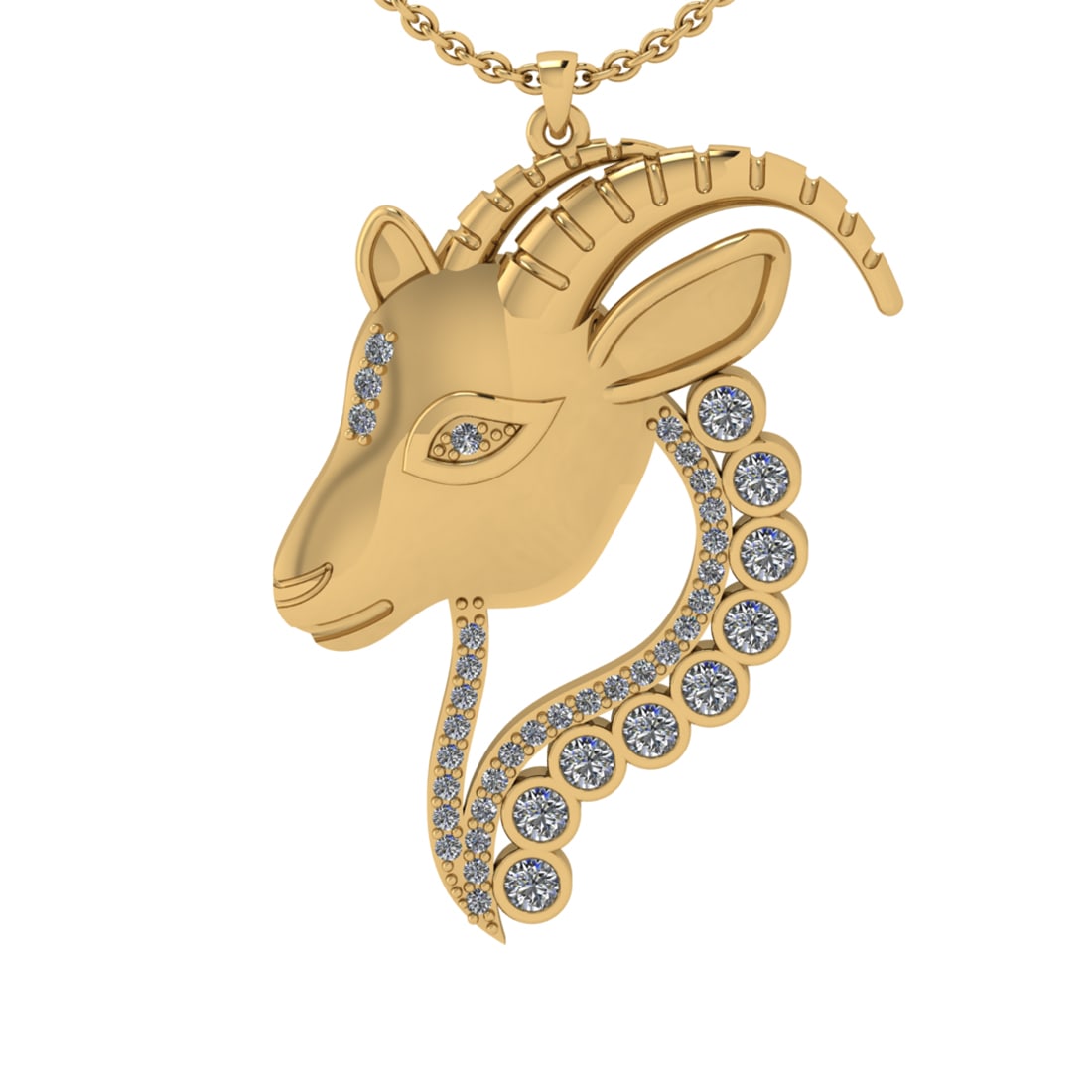 0.48 Ctw SI2/SI1 Diamond 14k Yellow Gold Pendant (ALL DIAMOND ARE LAB GROWN (1 of 1)