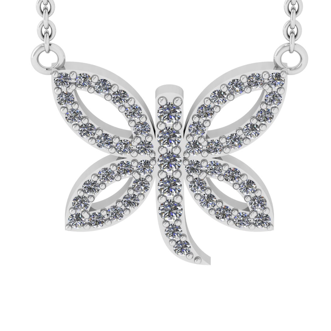 0.63 Ctw SI2/SI1 Diamond Prong Set 14k white Gold Pandant (ALL DIAMOND ARE (1 of 1)