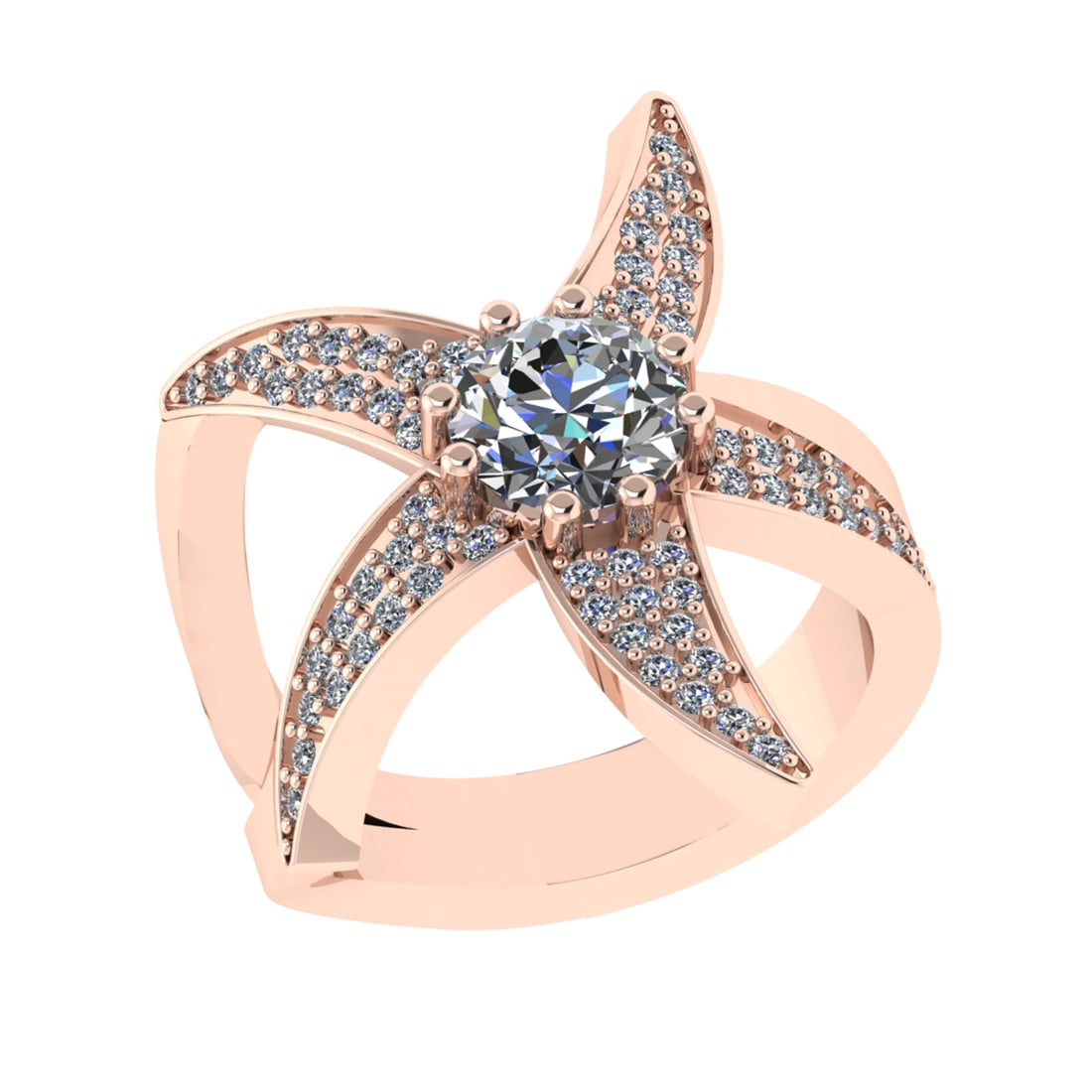 1.82 Ctw VS/SI1 Diamond Prong Set 14k Rose Gold Engagement Ring (ALL DIAMON: Center Daimond Weight :-1.30 Ctw ( Round Cut) Color : G-H Clarity : VS/SI1 Side Diamond Weight Of Ctw 0.52 Ctw Color : G-H Clarity : VS/SI1 Daimond Setting : Prong Metal Weight : Approx 8.94 gram 14k