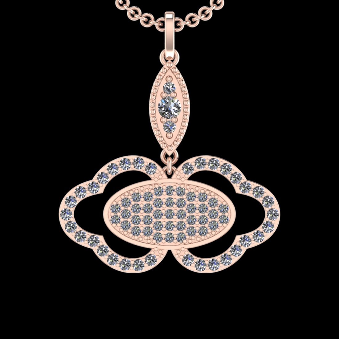 1.45 Ctw VS/SI1 Diamond 10k Rose Gold Christmas Theme Pandant (ALL DIAMOND: Center Daimond Weight :-0.25 Ctw ( Round Cut) Color : G-H Clarity : VS/SI1 Side Diamond Weight Of Ctw 1.20 Ctw Color : G-H Clarity : VS/SI1 Daimond Setting : Prong Metal Weight : Approx 7.91 gram 10k