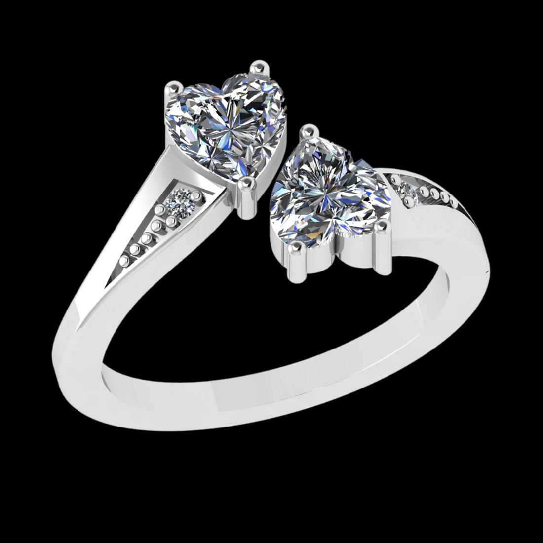 1.53 Ctw VS/SI1 Diamond 10k white Gold Engagement Ring (ALL DIAMOND ARE LAB: Center Daimond Weight :-1.50 Ctw ( Heart Cut) Color : J-K Clarity : VS/SI1 Side Diamond Weight Of Ctw 0.03 Ctw Color : J-K Clarity : VS/SI1 Daimond Setting : Prong Metal Weight : Approx 4.33 gram 10k