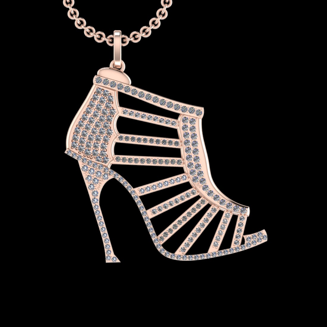 2.39 Ctw VS/SI1 Diamond 10k Rose Gold Pandant (ALL DIAMOND ARE LAB GROWN) (: Total Daimond Weight :-2.39 Ctw Color : J-K Clarity : VS/SI1 Setting : Prong Metal Weight : Approx 12.52 gram 10k Rose Gold Pandant (ALL DIAMOND ARE LAB GROWN) #3SS22457v15