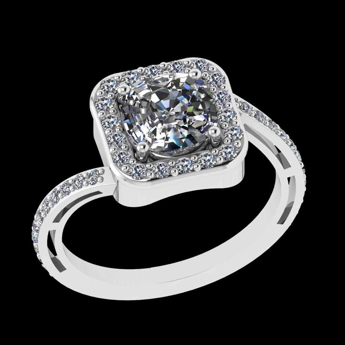 2.44 Ctw VS/SI1 Diamond 10k white Gold Engagement Ring (ALL DIAMOND ARE LAB: Center Daimond Weight :-2.00 Ctw ( Cushion Cut) Color : J-K Clarity : VS/SI1 Side Diamond Weight Of Ctw 0.44 Ctw Color : J-K Clarity : VS/SI1 Daimond Setting : Prong Metal Weight : Approx 4.91 gram 10