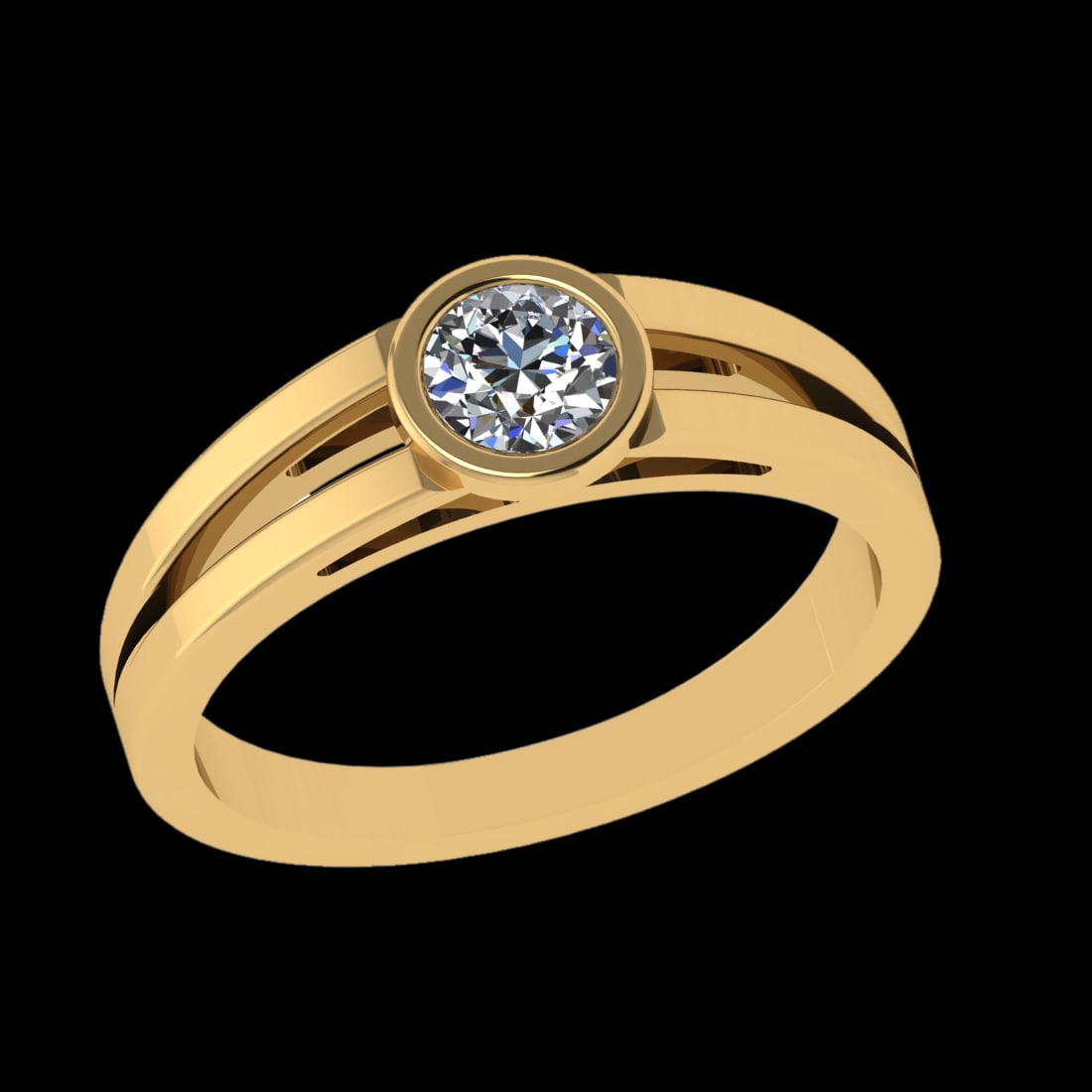 0.36 Ctw VS/SI1 Diamond 10k Yellow Gold Solitaire Ring (ALL DIAMOND ARE LAB (1 of 2)
