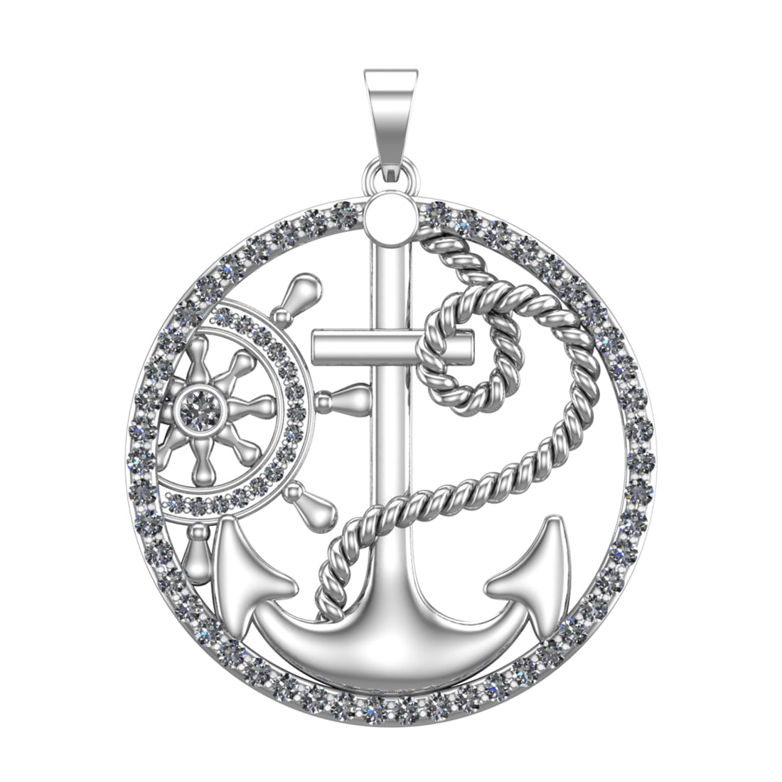 2.20 Ctw SI2/SI1 Diamond Prong Set 14k white Gold Pendant(ALL DIAMOND ARE L: Total Daimond Weight :-2.20 Ctw Color : G-H Clarity : SI2/SI1 Setting : Prong Metal Weight : Approx 22.23 gram 14k White Gold Pendant(ALL DIAMOND ARE LAB GROWN ) #3SS96763v15