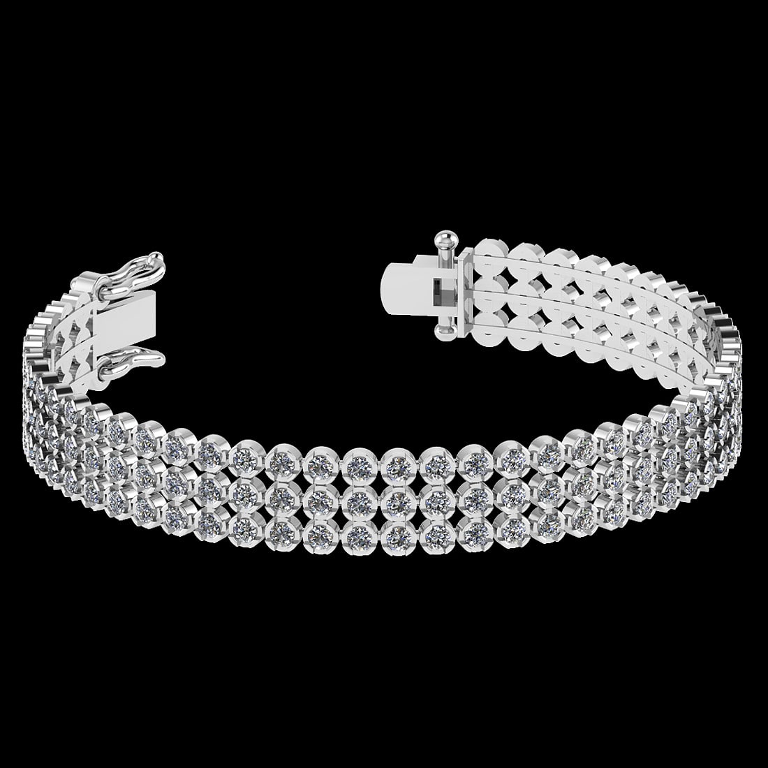 5.13 Ctw VS/SI1 Diamond 14K White Gold Bracelet (ALL DIAMOND ARE LAB GROWN: Center Diamond Weight : 5.13 Ctw (Round Cut) Center Diamond Color :- J-K Center Clarity : VS/SI1 Stone Setting : Prong 14K White Gold Bracelet Size -7 Inch (ALL DIAMOND ARE LAB GROWN ) #3SS73314v14