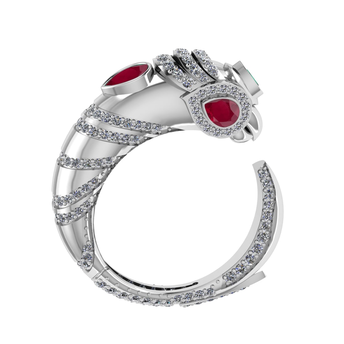 1.82 Ctw VS/SI1 Ruby and Diamond 14K White Gold Engagement Ring ALL DIAMOND (1 of 1)