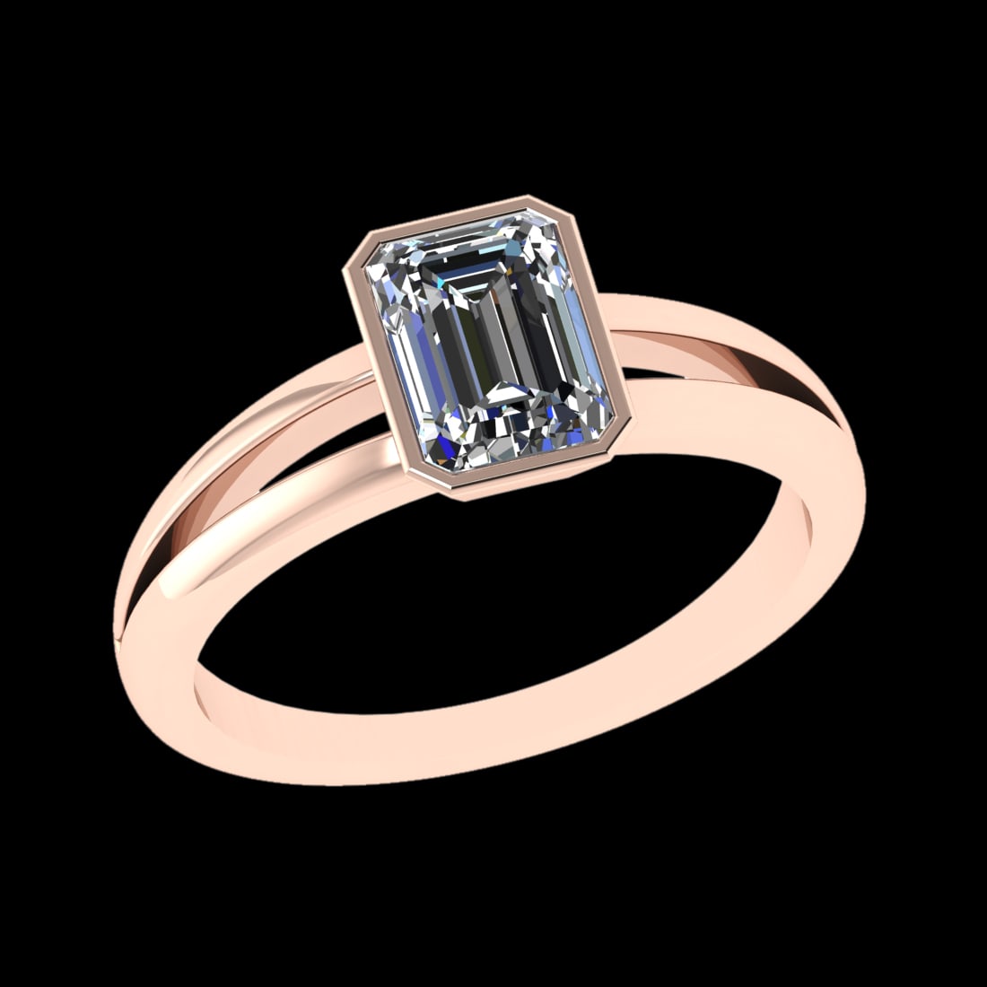 1.00 Ctw VS/SI1 Diamond 10k Rose Gold Solitaire Ring (ALL DIAMOND ARE LAB G: Center Daimond Weight :-1.00 Ctw ( Emerald Cut) Color : J-k Clarity : VS/SI1 Metal Weight : Approx 2.83 gram 10k Rose Gold Solitaire Ring Current Ring Size 6 (ALL DIAMOND ARE LAB GROWN ) #3SS23346v15