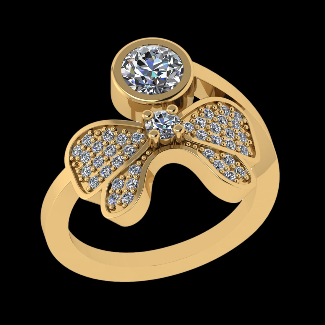 0.97 Ctw VS/SI1 Diamond 10k Yellow Gold Engagement Ring (ALL DIAMOND ARE LA: Center Daimond Weight :-0.56 Ctw ( Round Cut) Color : J-K Clarity : VS/SI1 Side Diamond Weight Of Ctw 0.41 Ctw Color : J-K Clarity : VS/SI1 Daimond Setting : Prong Metal Weight : Approx 5.61 gram 10k