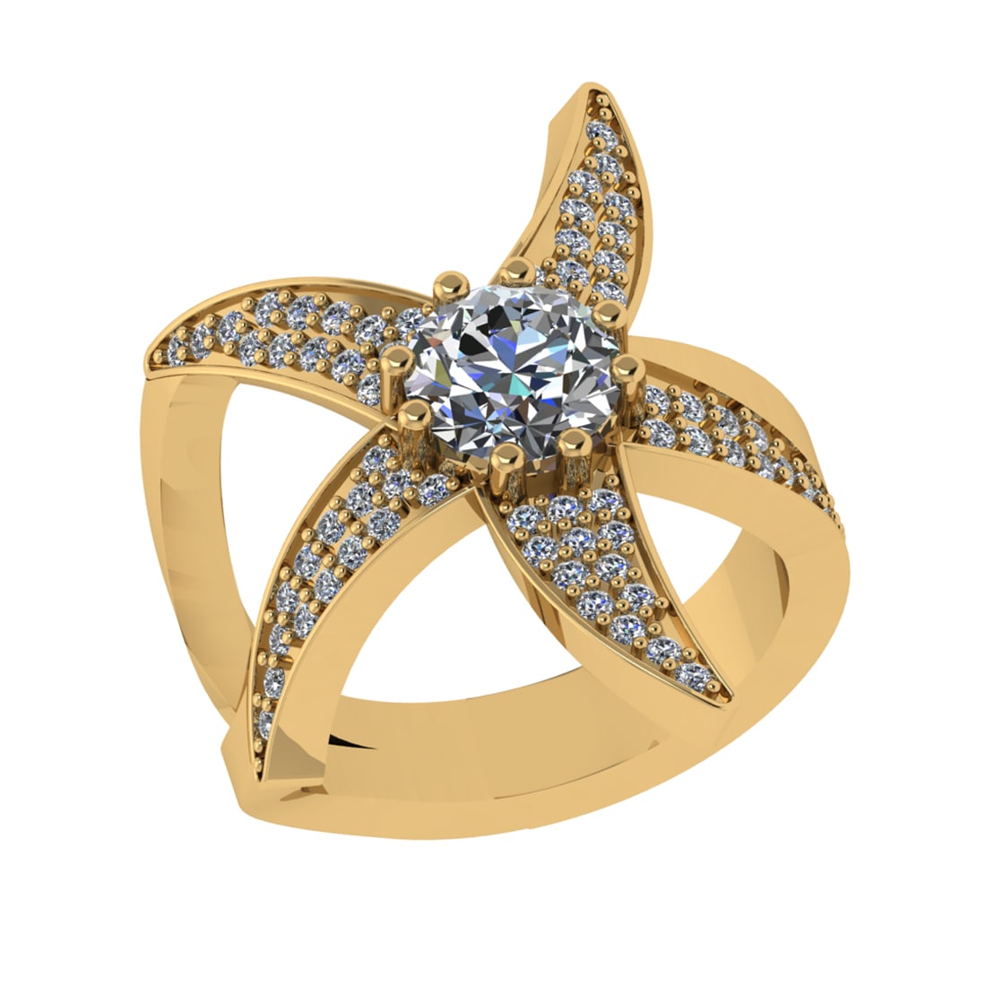 1.82 Ctw VS/SI1 Diamond Prong Set 14k Yellow Gold Engagement Ring (ALL DIAM: Center Daimond Weight :-1.30 Ctw ( Round Cut) Color : G-H Clarity : VS/SI1 Side Diamond Weight Of Ctw 0.52 Ctw Color : G-H Clarity : VS/SI1 Daimond Setting : Prong Metal Weight : Approx 8.94 gram 14k