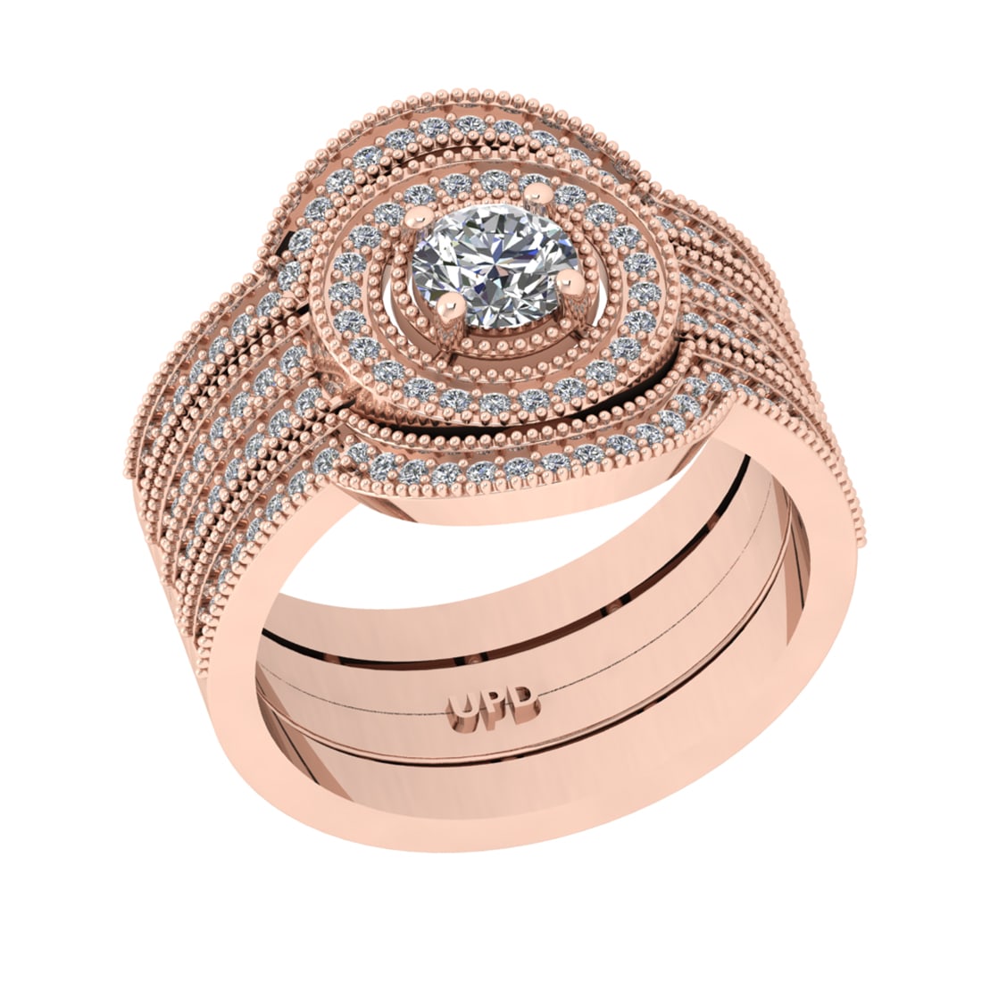 1.15 Ctw VS/SI1 Diamond 14K Rose Gold Engagement Ring (ALL DIAMOND ARE LAB: Center Diamond Weight :- 0.50 Ctw (Round cut) Color :- J-K Clarity : I2/I3 Center Stone Setting : Prong Side Diamond Weight Of Ctw 0.65 Ctw Color : J-K Clarity : VS/SI1 Stone Setting : Prong Metal Wei