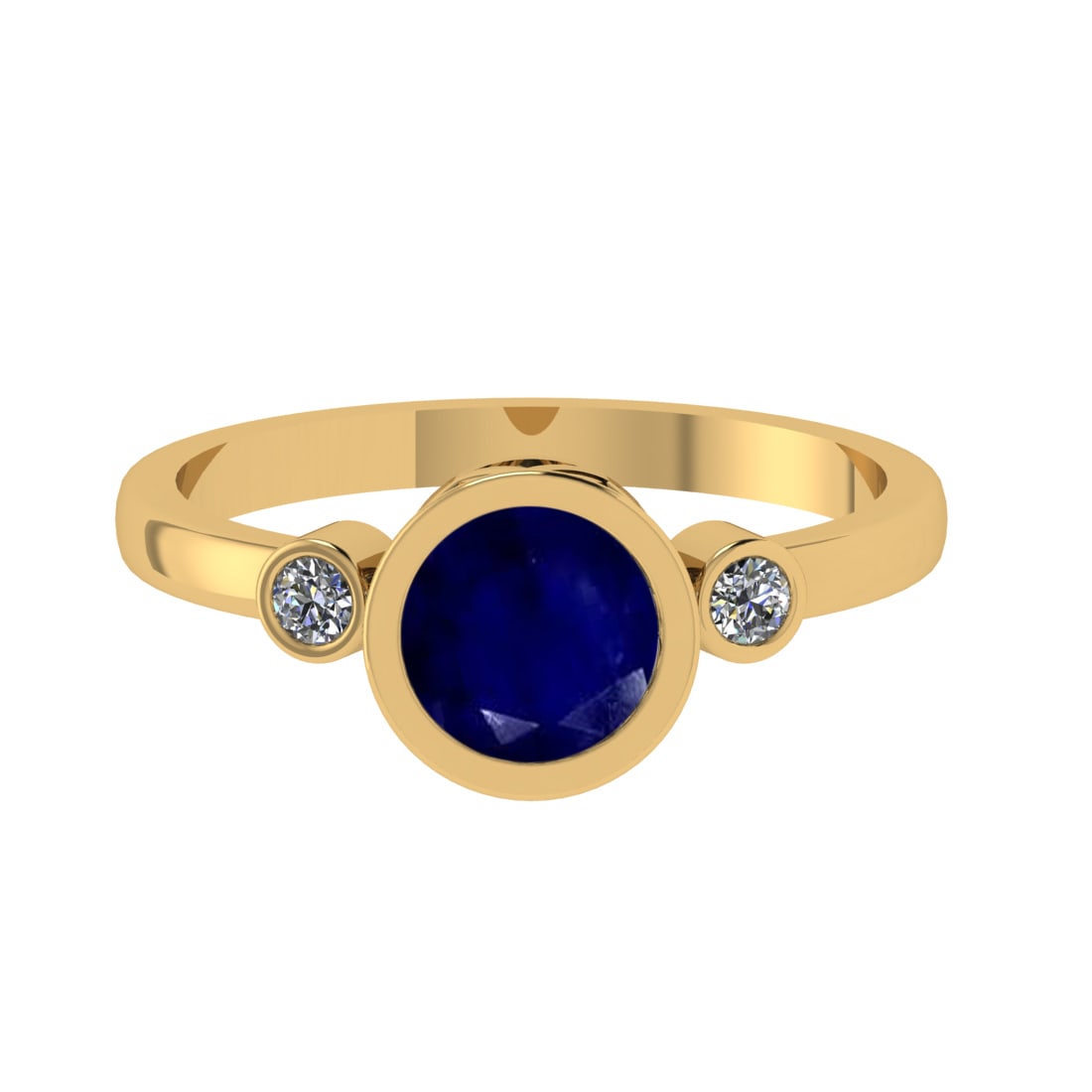 0.91 Ctw VS/SI1 Blue Sapphire and Diamond 14k Yellow Gold Engagement Ring (: Center Stone Weight :-0.84 Ctw ( Round Cut) Center Stone Color :-Blue Sapphire Center Stone Setting : Prong Side Diamond Weight Of Ctw :- 0.07 Ctw Color : G-H Clarity : VS/SI1 Daimond Setting : Prong