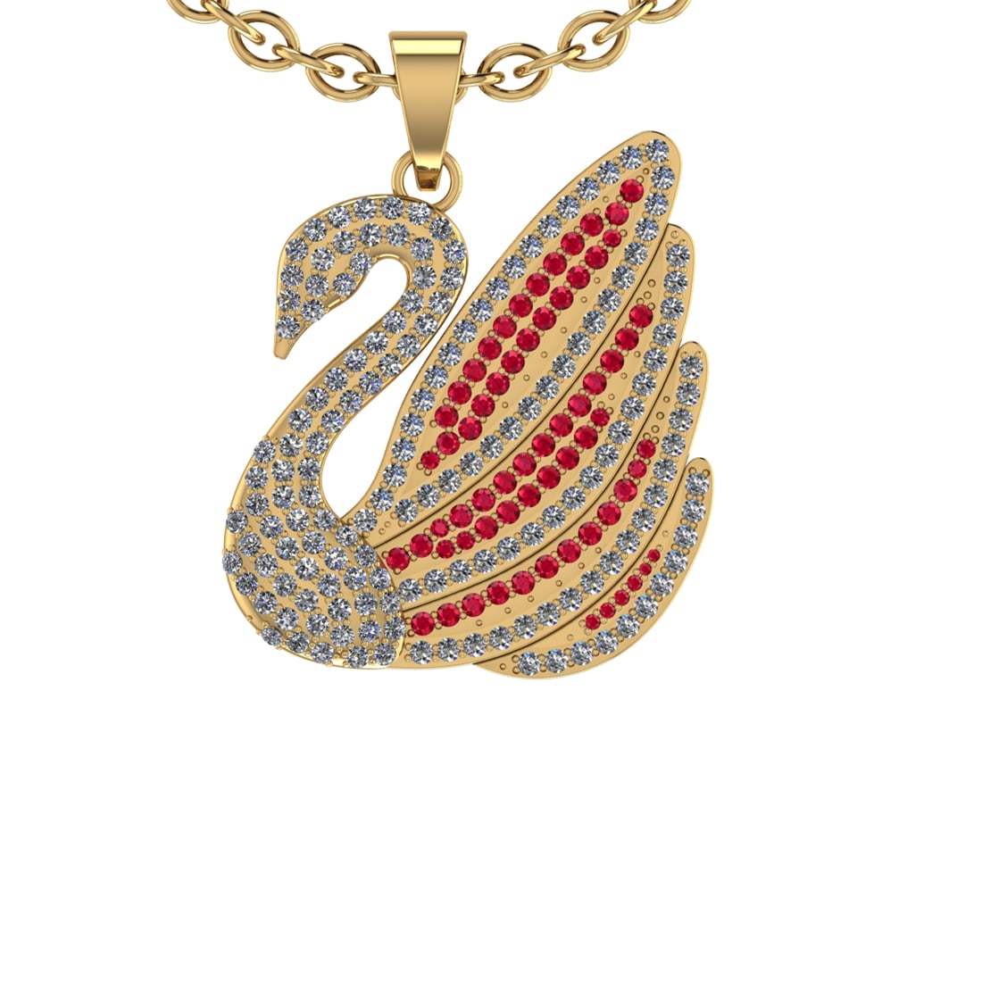 3.04 Ctw VS/SI1 Ruby and Diamond 14K Yellow Gold Necklace (ALL DIAMOND ARE: Color Stone Weight :-0.80 Ctw (Round cut) Center Stone Color :-Ruby Center Stone Setting : Prong Side Diamond Weight Of Ctw 2.24 Ctw Color : J-K Clarity : VS/SI1 Stone Setting : Prong Metal Weight : A